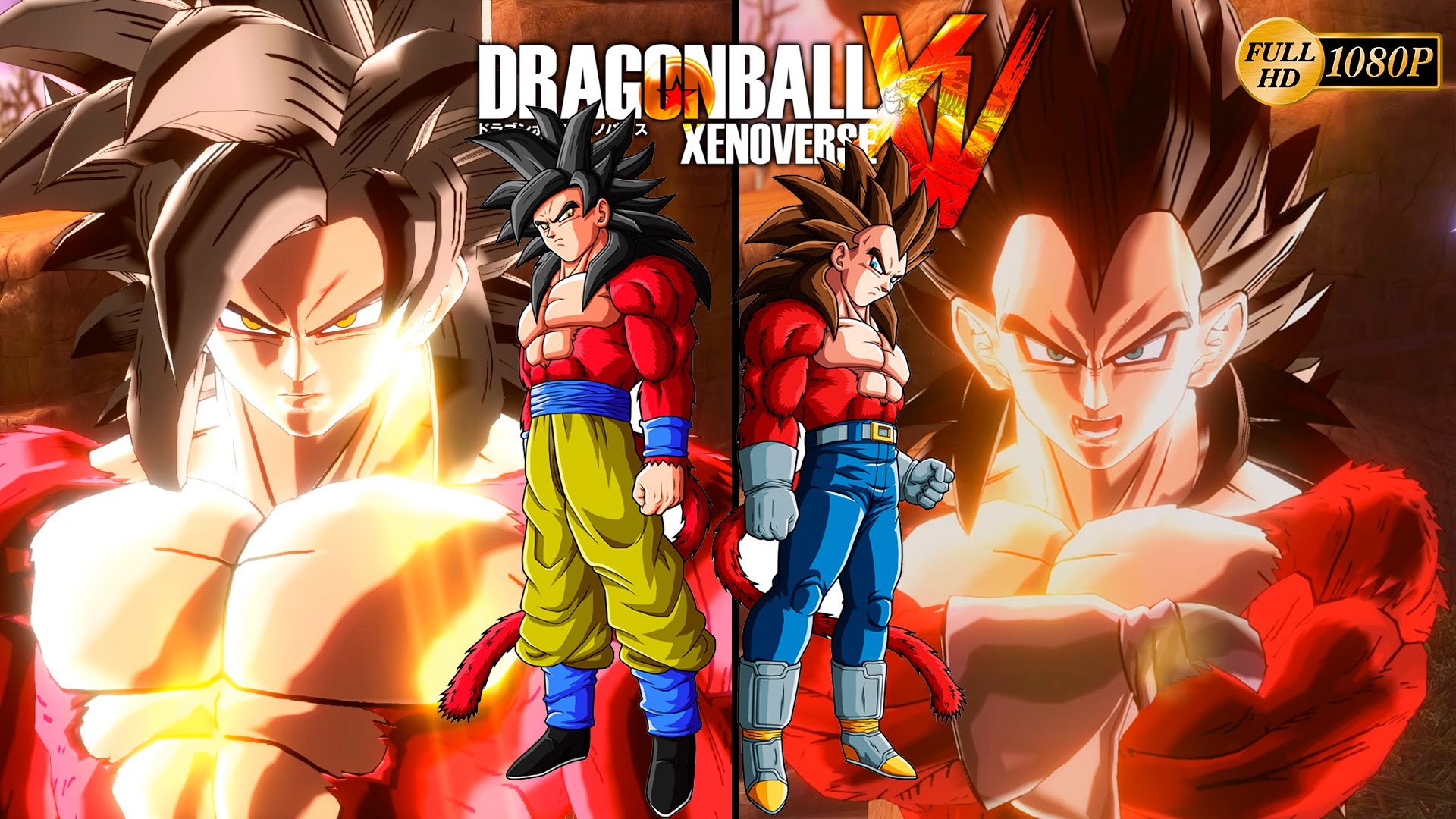 1920x1080 Dragon Ball Xenoverse - Super Saiyan 4 Vegeta ssj4 vs Super Saiyan Goku  ssj4 Dragon Ball GT - YouTube