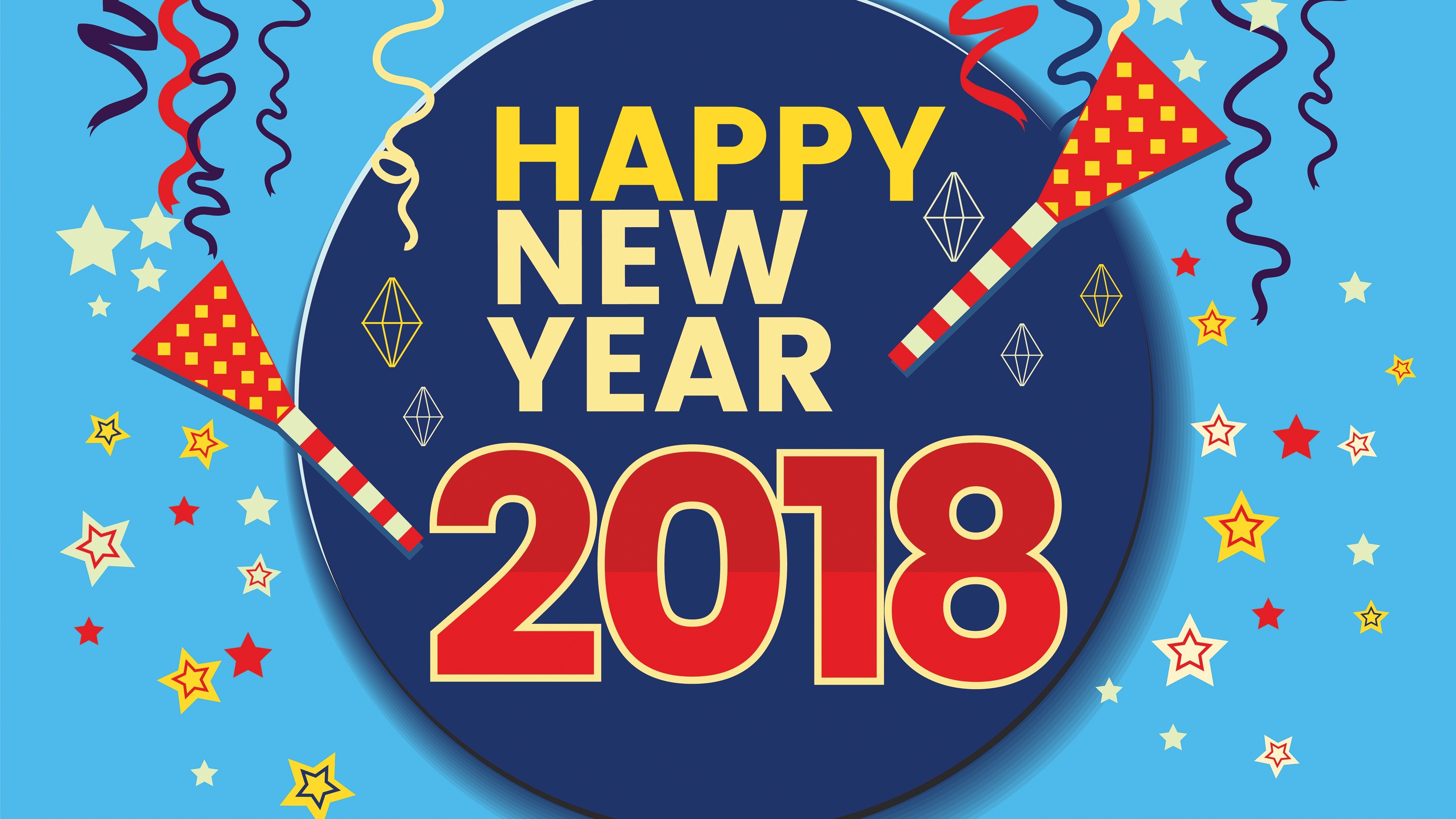 3840x2160 2018 New Year 4K HD Wallpaper  Retro