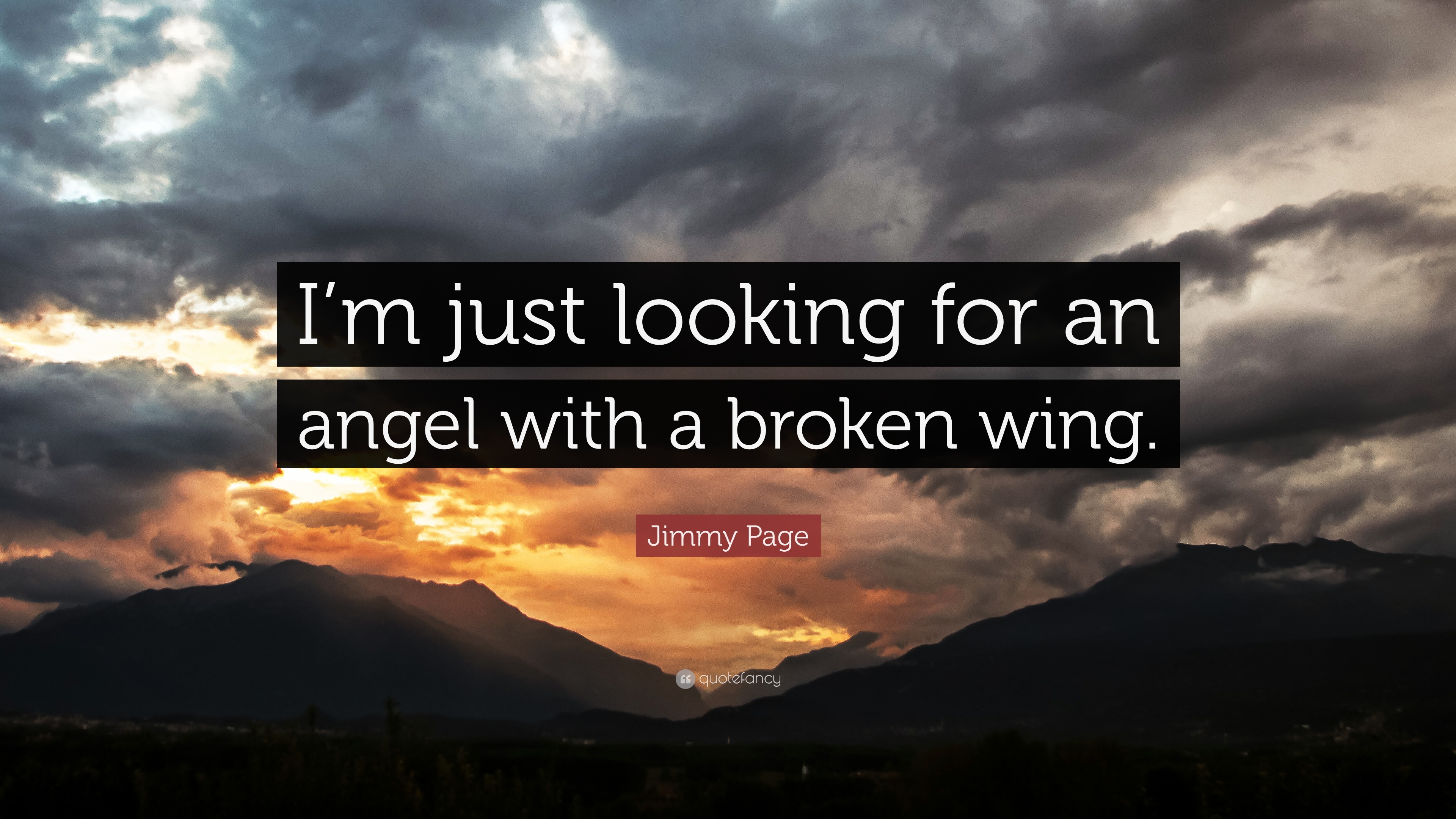 3840x2160 Jimmy Page Quote: “I'm just looking for an angel with a broken