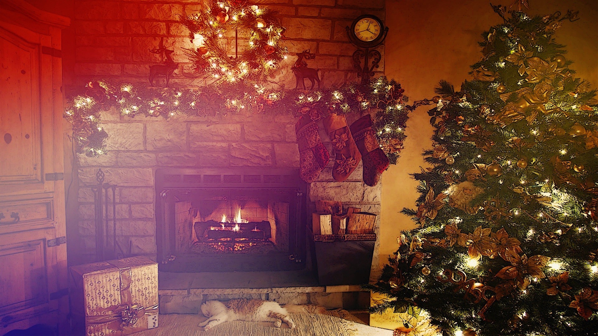 1920x1080 Christmas tree and fireplace - YouTube ...