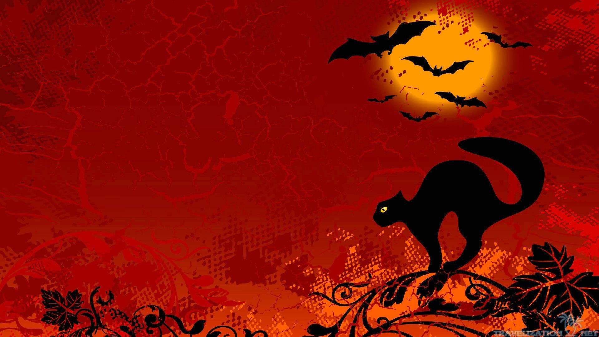 1920x1080 halloween-cat-wallpaper-spooky-feel-backgrounds-red