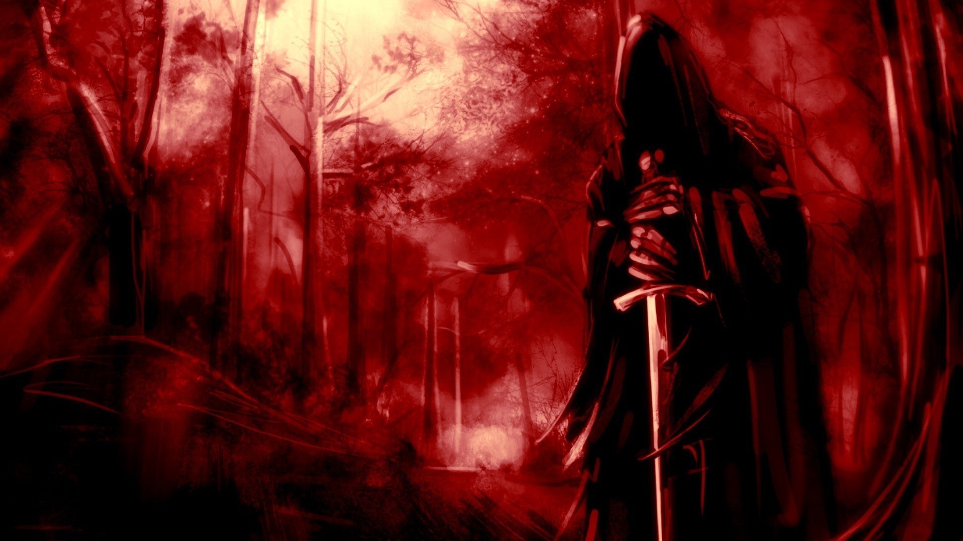 1920x1080 Nazgul in the red forest, Lord of the Rings