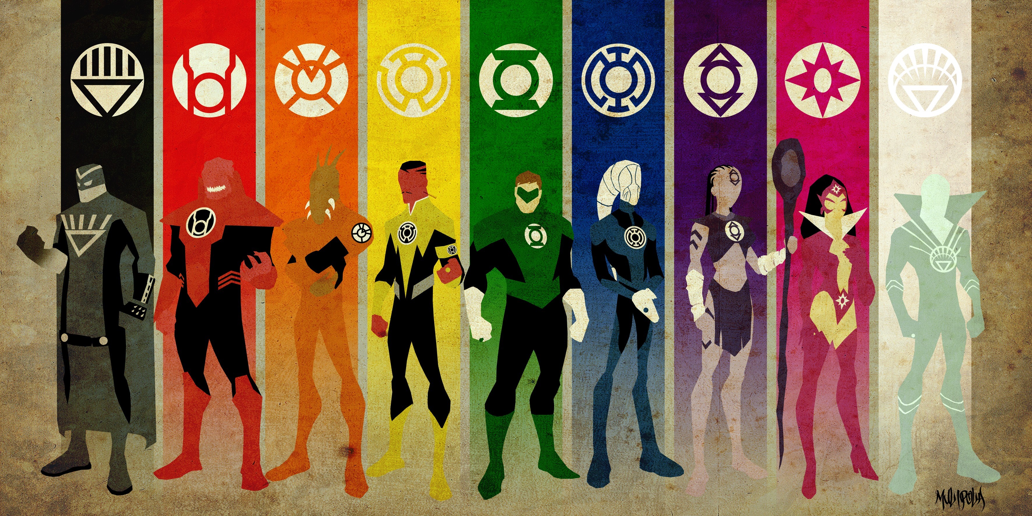 3543x1772 General  DC Comics superhero Green Lantern Emotional Spectrum Hal  Jordan Sinestro