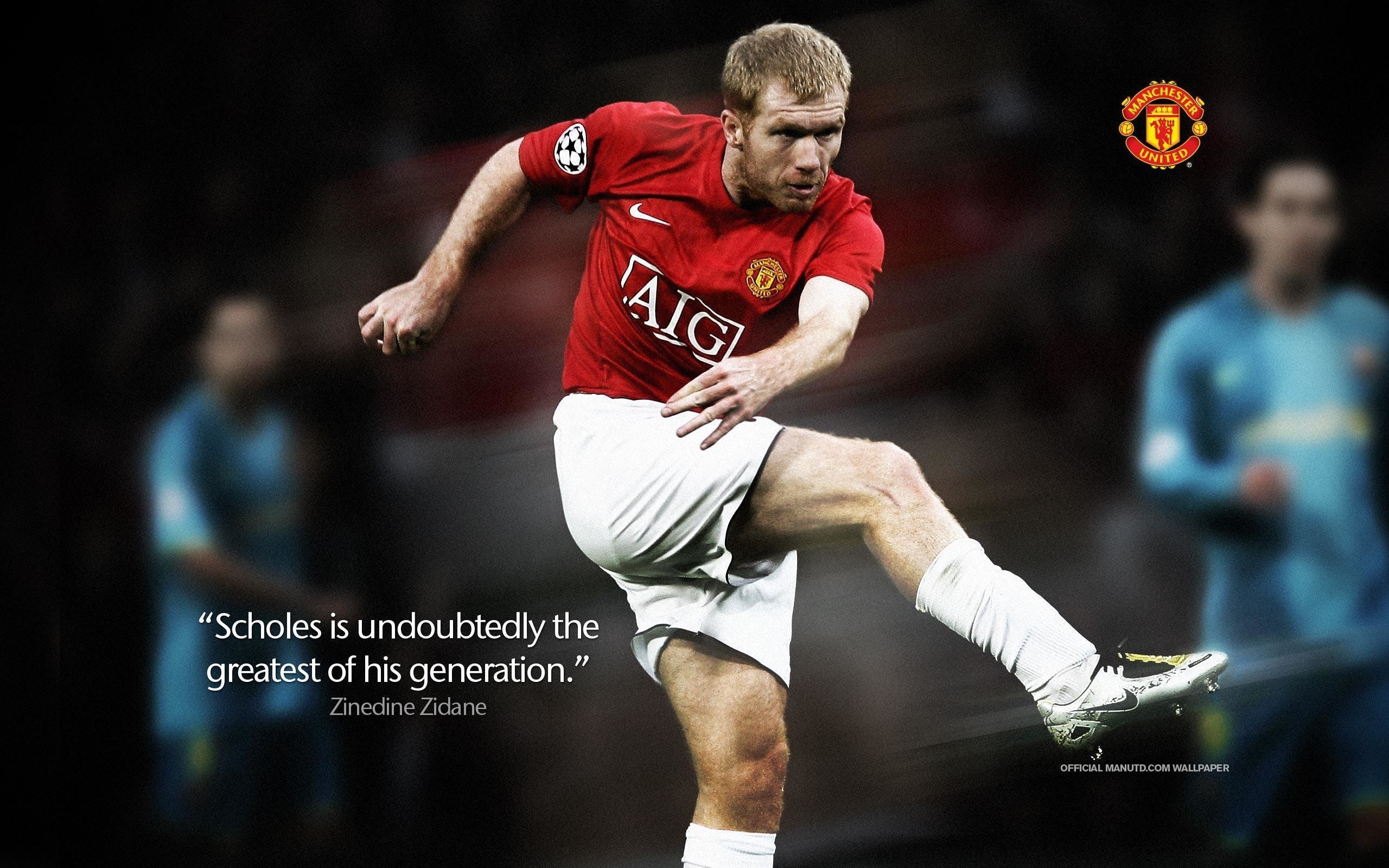 2560x1600 Quotes on: Paul Scholes – Wet grass, white posts, bulging nets .