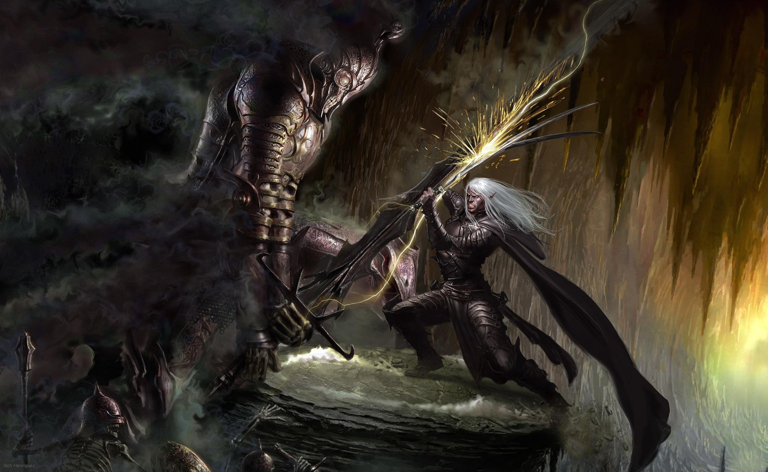 2560x1574 General  fantasy art artwork Drizzt Do'Urden Dungeons & Dragons