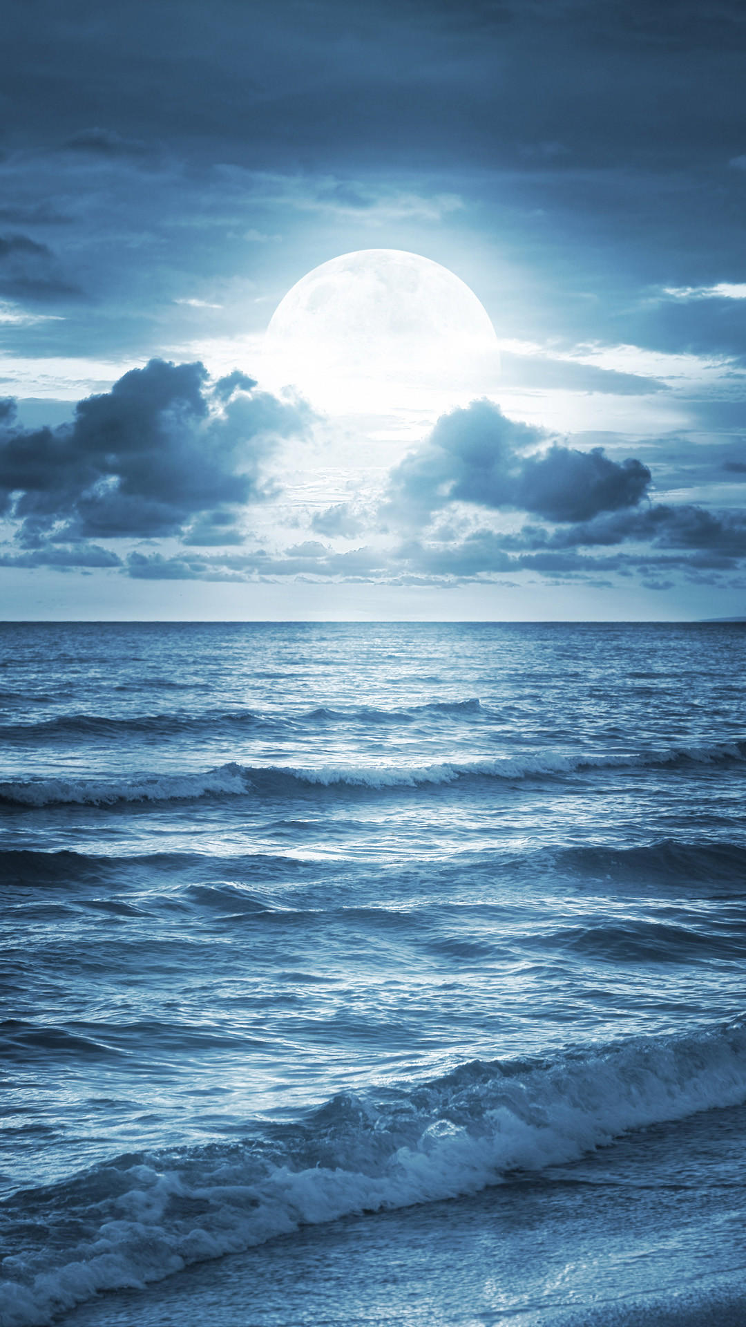 1080x1920 Blue Ocean Beach At Dusk iPhone 6 wallpaper