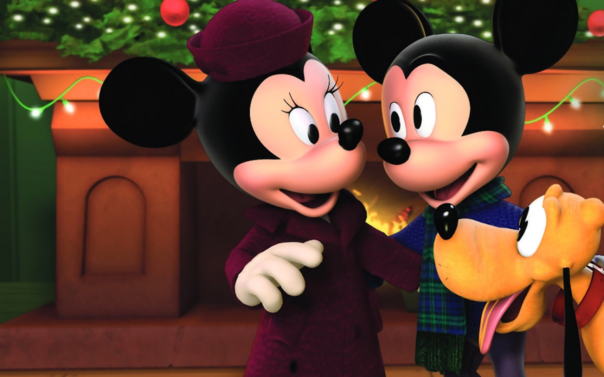 1920x1200 Minnie & Mickey Mouse Christmas Wallpaper