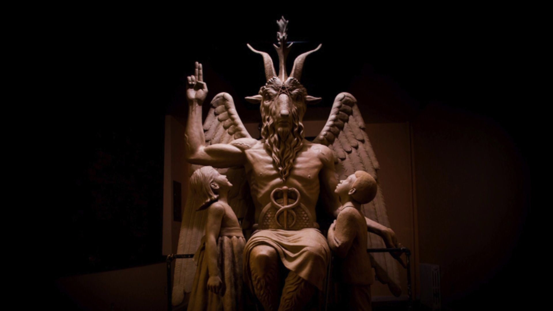 1920x1080 Satanic group unveils controversial Baphomet sculpture to cheers of 'Hail  Satan'