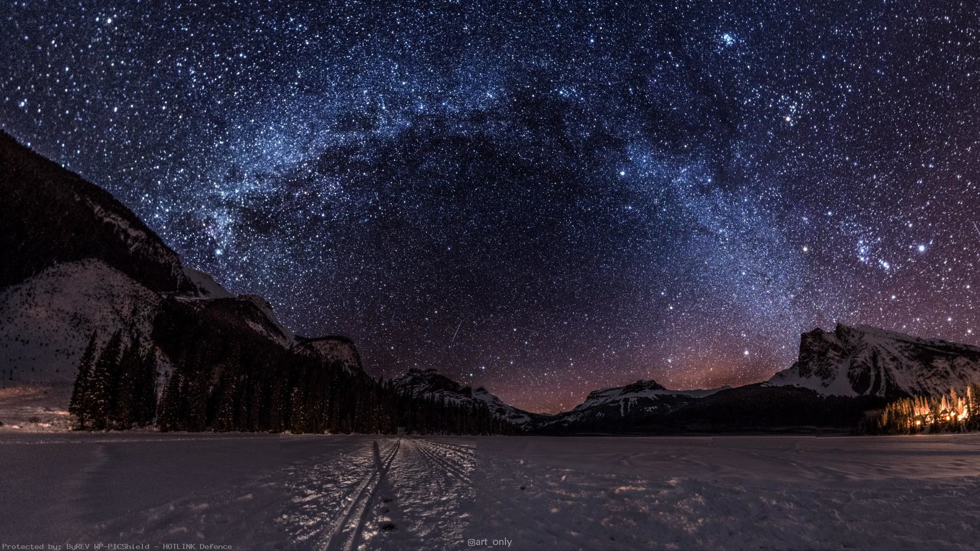 1920x1080 The-night-sky-at-Emerald-Lake-BC-on-