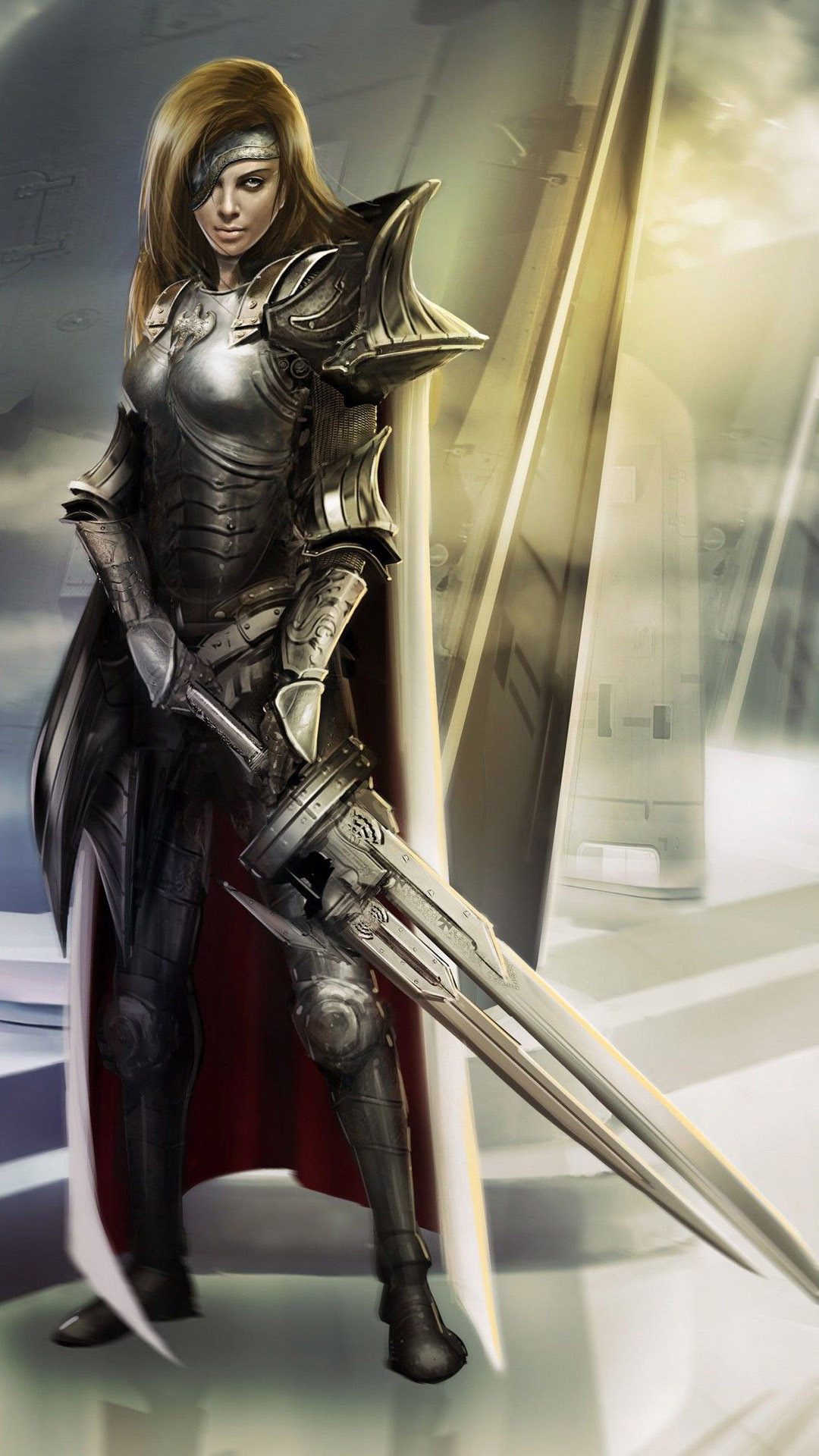 1080x1920 ... Woman warrior Fantasy mobile wallpaper
