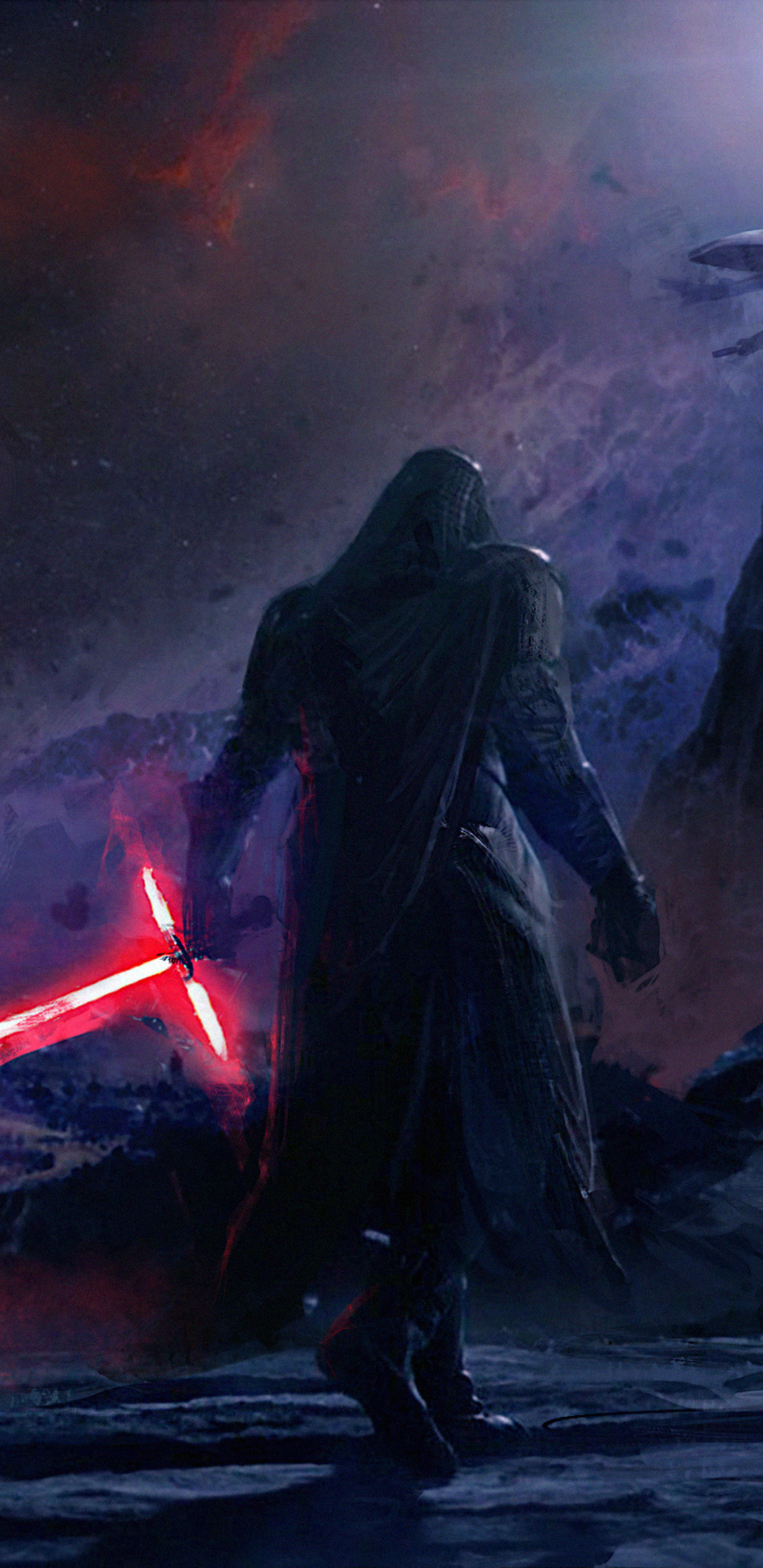 1440x2960 3840x2160 Kylo Ren ready to fight - Star Wars: The Force Awakens wallpaper