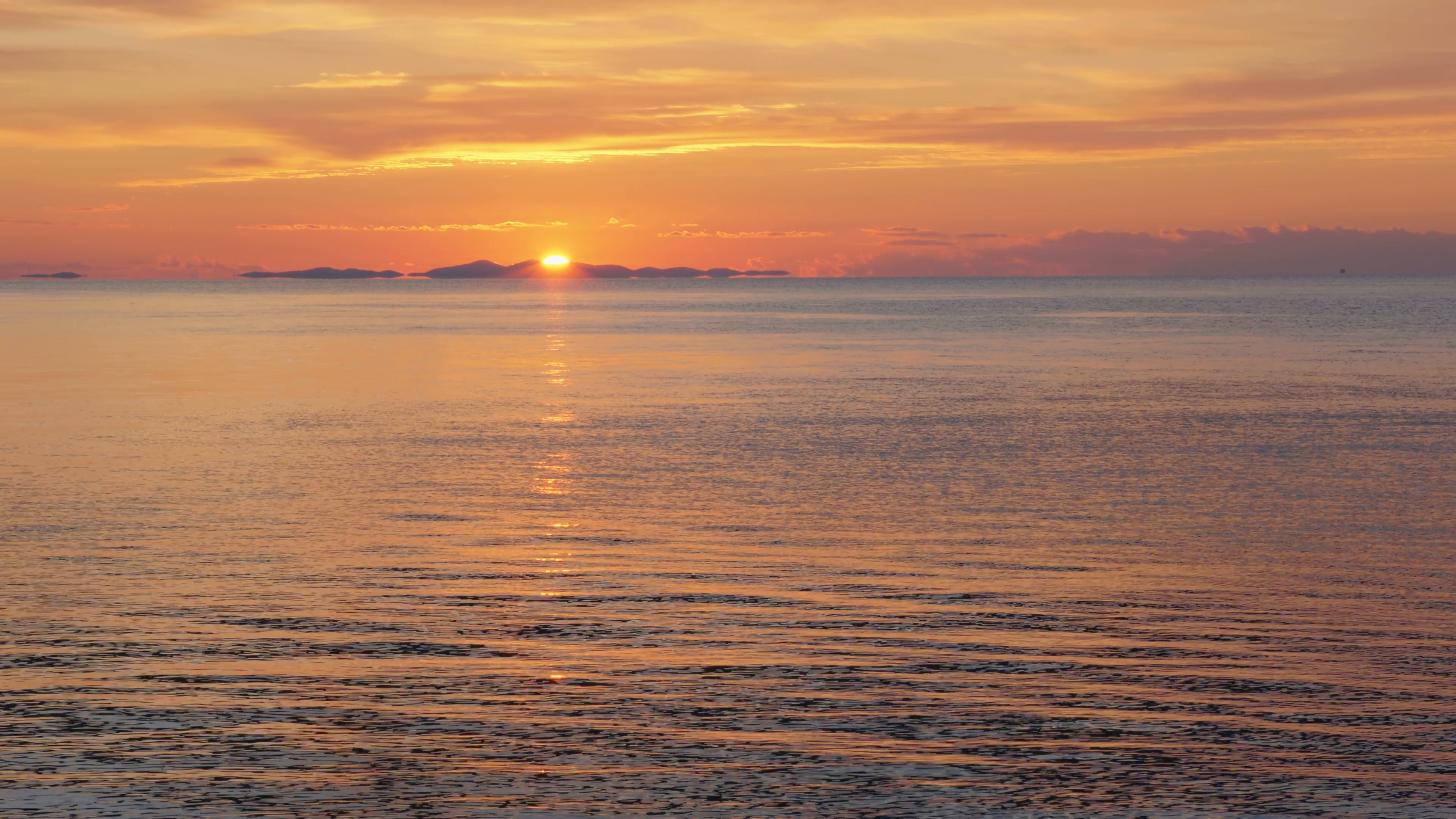 3840x2160 Beautiful sunset scenery rippling water surface peaceful romantic seascape  wallpaper colourful sky sun sea Stock Video Footage - Storyblocks Video