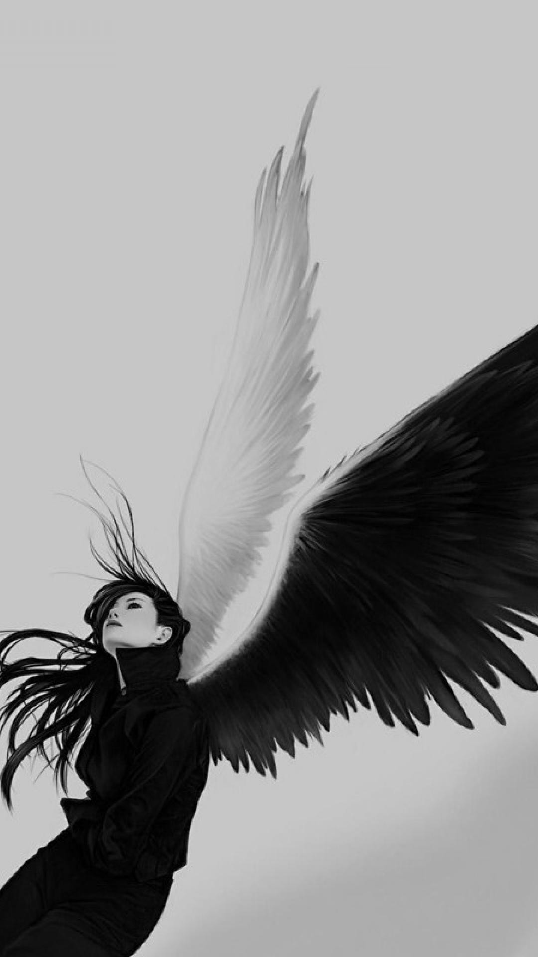 1080x1920 good-and-evil-angels-black-and-white-iphone-6-plus