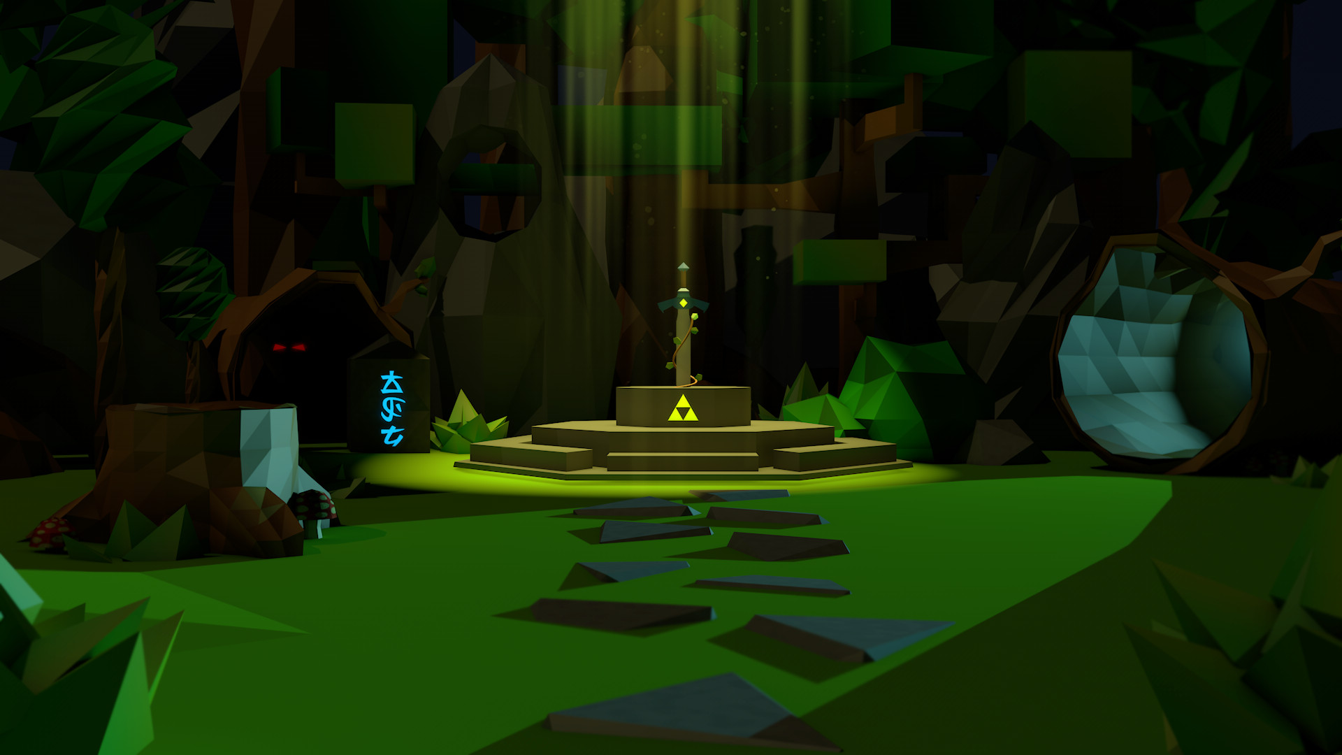 1920x1080 Zelda themed low poly wallpaper I made today ...