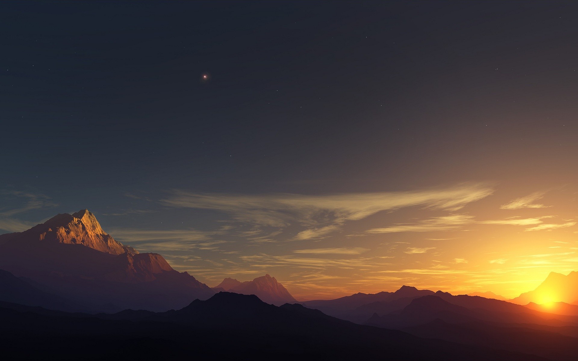 1920x1200 mountainscape-sunset