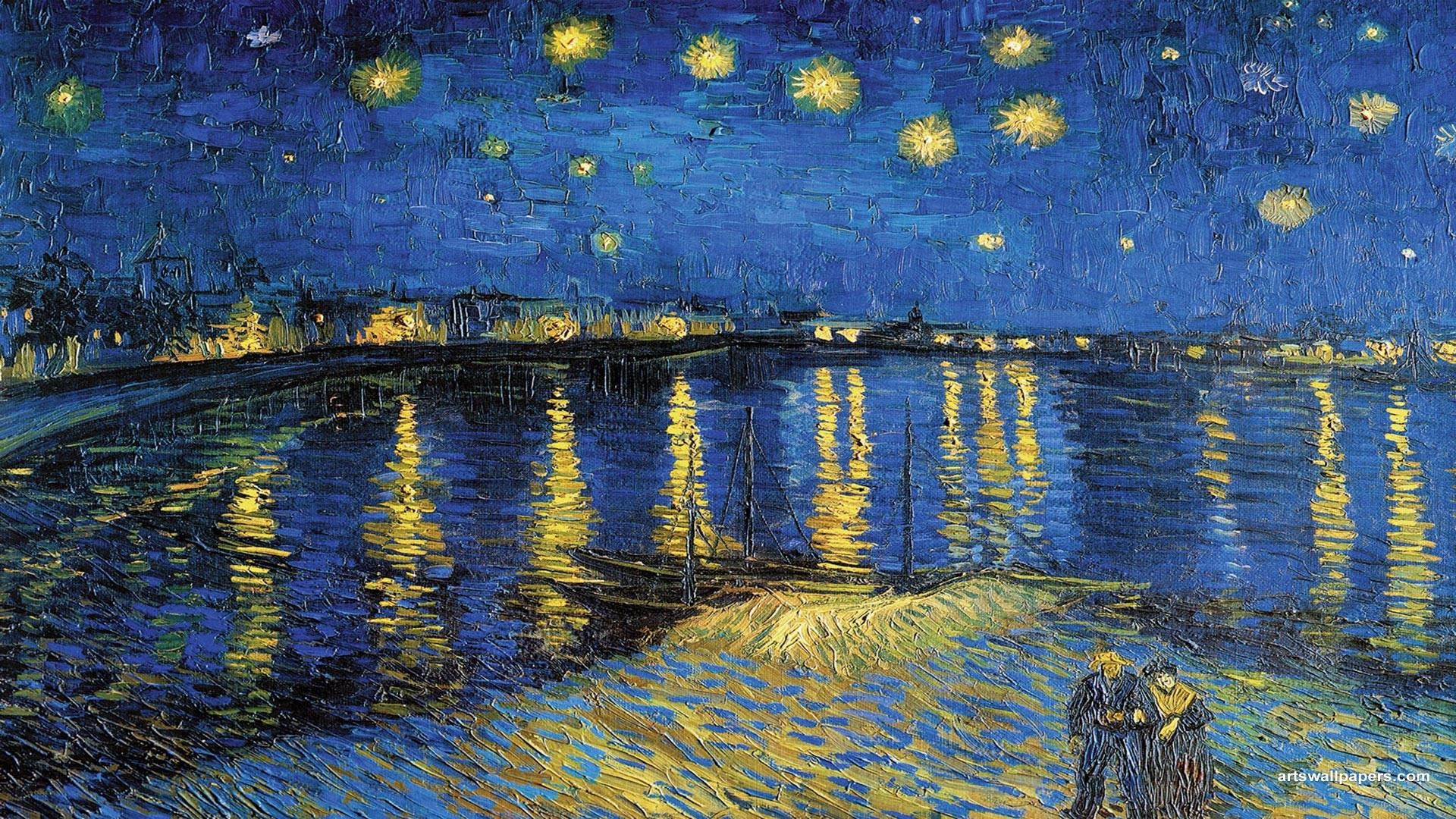 1920x1080 Wallpapers Starry Night Vincent Van Gogh Over The Rhone Wallpaper .