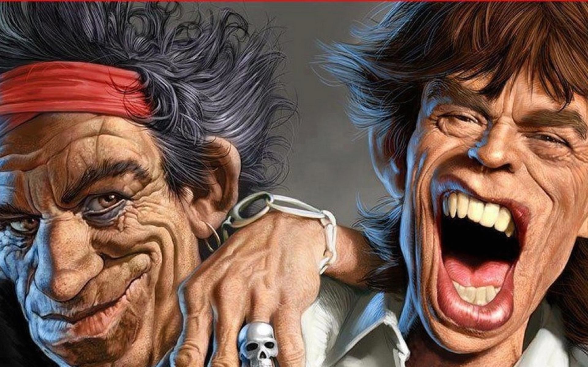 1920x1200 Wallpaper funny rolling stones caricature mick jagger