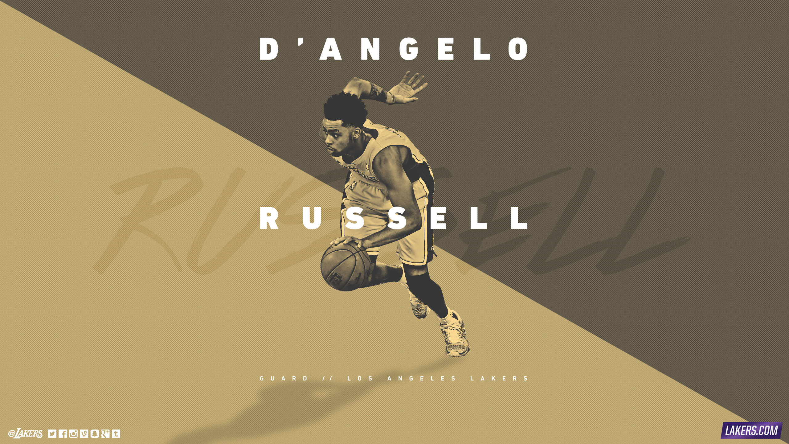 2560x1440 D'Angelo Russell LA Lakers 2015-2016 Wallpaper