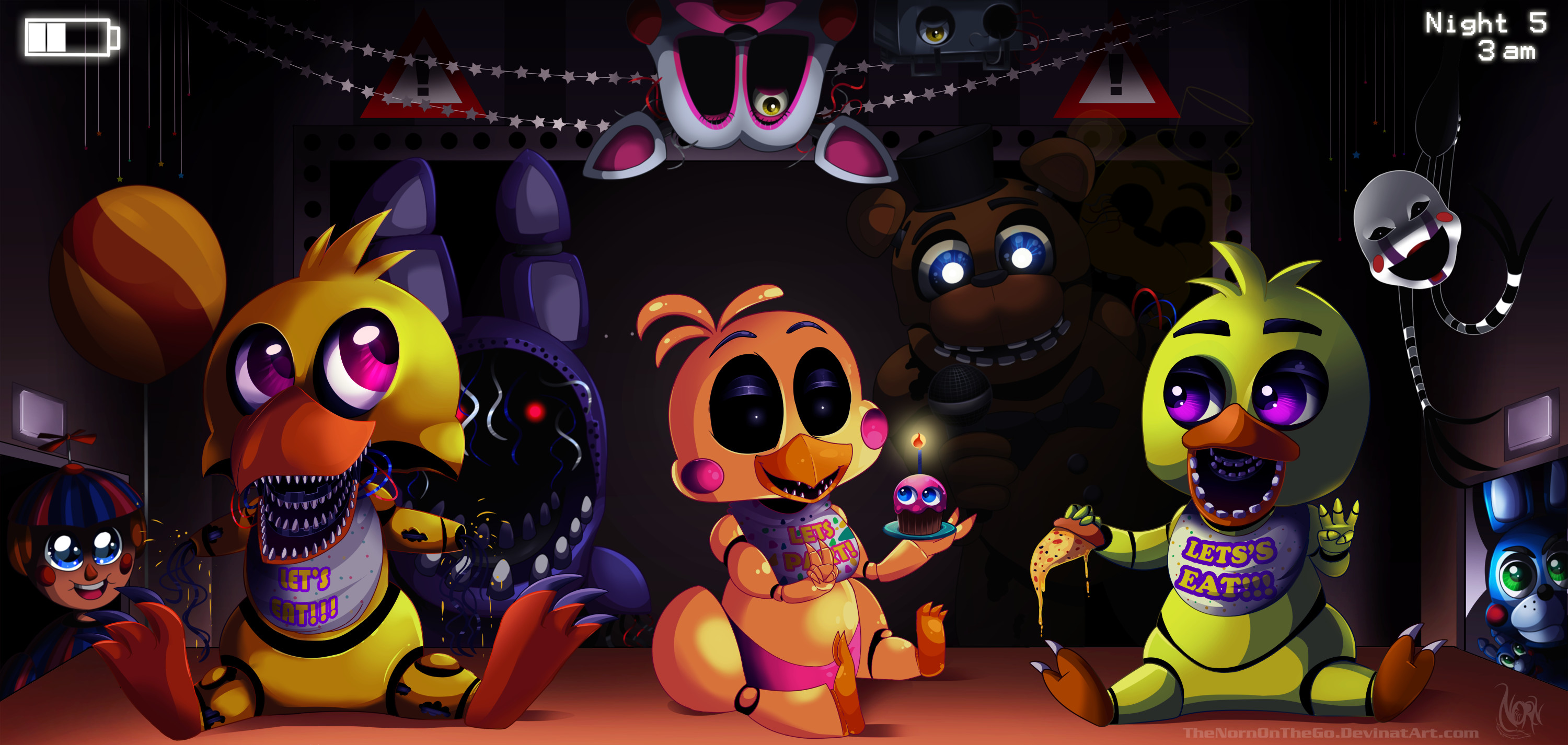 3000x1426 DeviantArt: More Like Five Night's at Freddy's 2 by TheNornOnTheGo