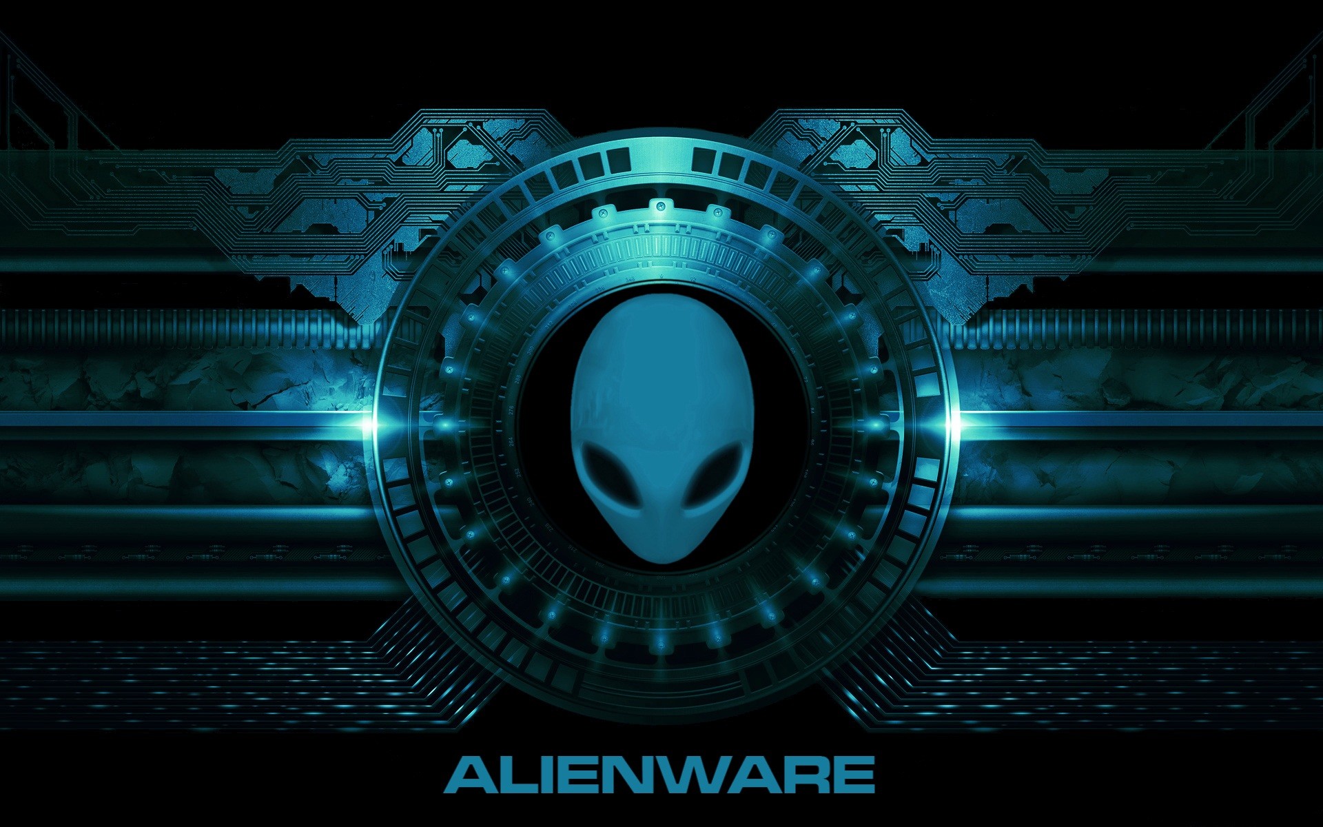 1920x1200 Alienware Desktop Background Blue Mechanical Circuit 
