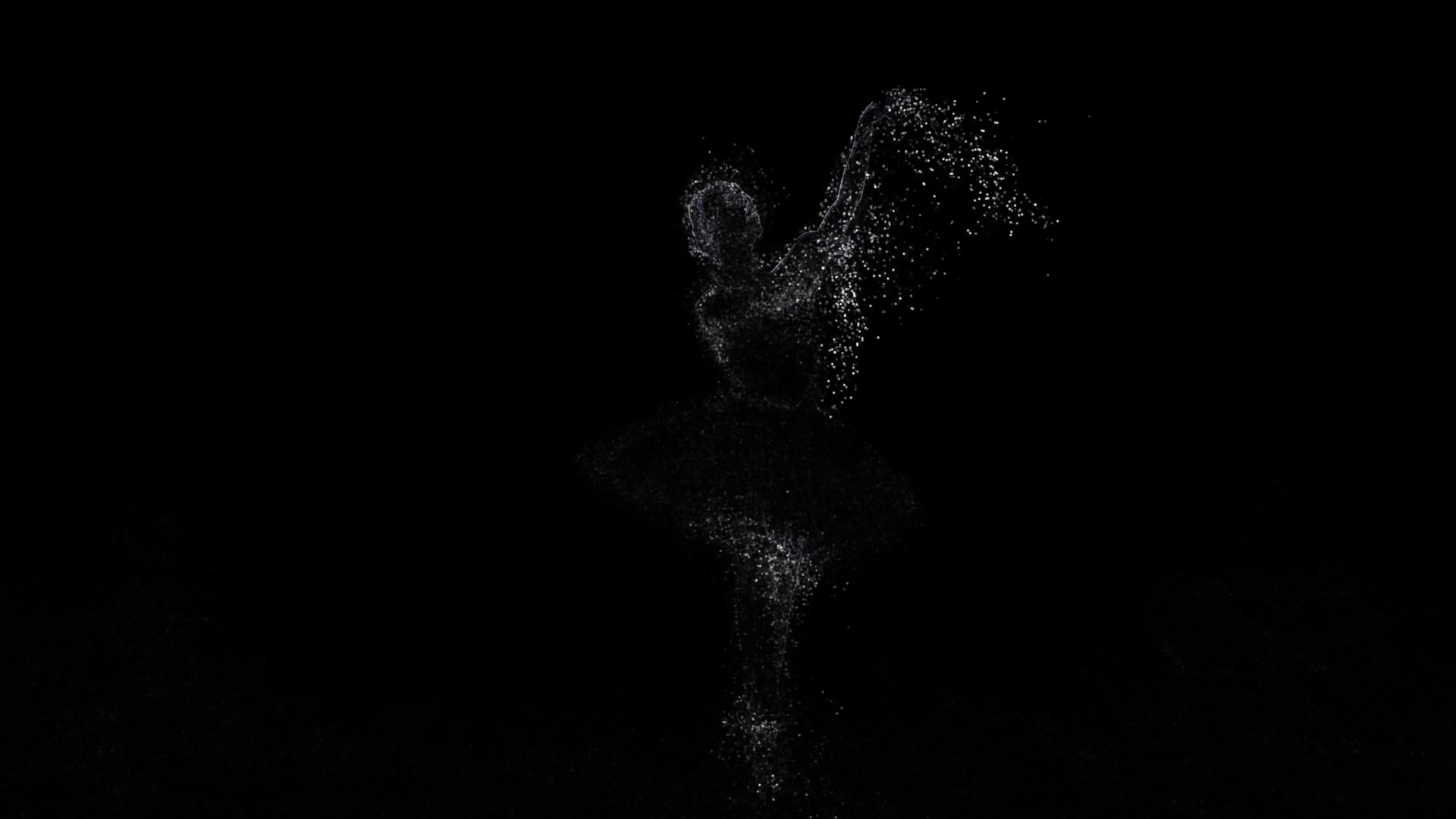 1920x1080 Ballerina of the bright particles on black background, computer graphics  Stock Video Footage - VideoBlocks