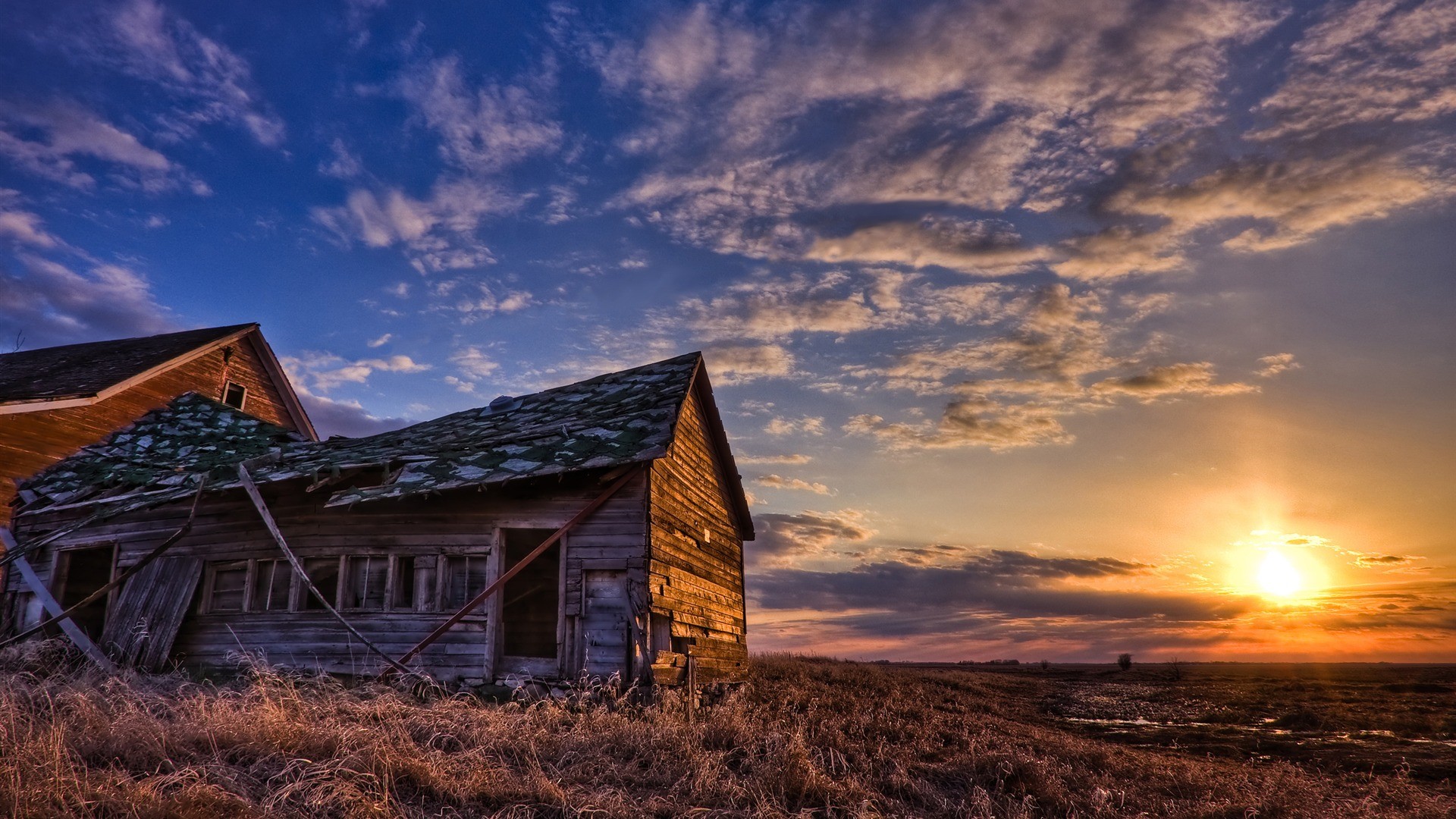 1920x1080 Old rusty farm house in sunset, Full HD wallpaper | Full HD Wallpapers .