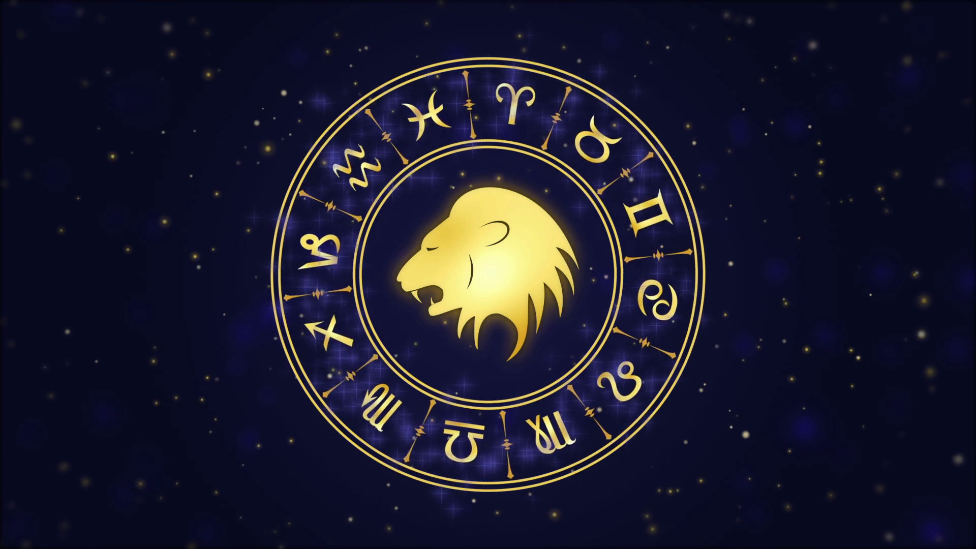 1920x1080 Zodiac sign Leo and horoscope wheel on the dark blue background Stock Video  Footage - Storyblocks Video