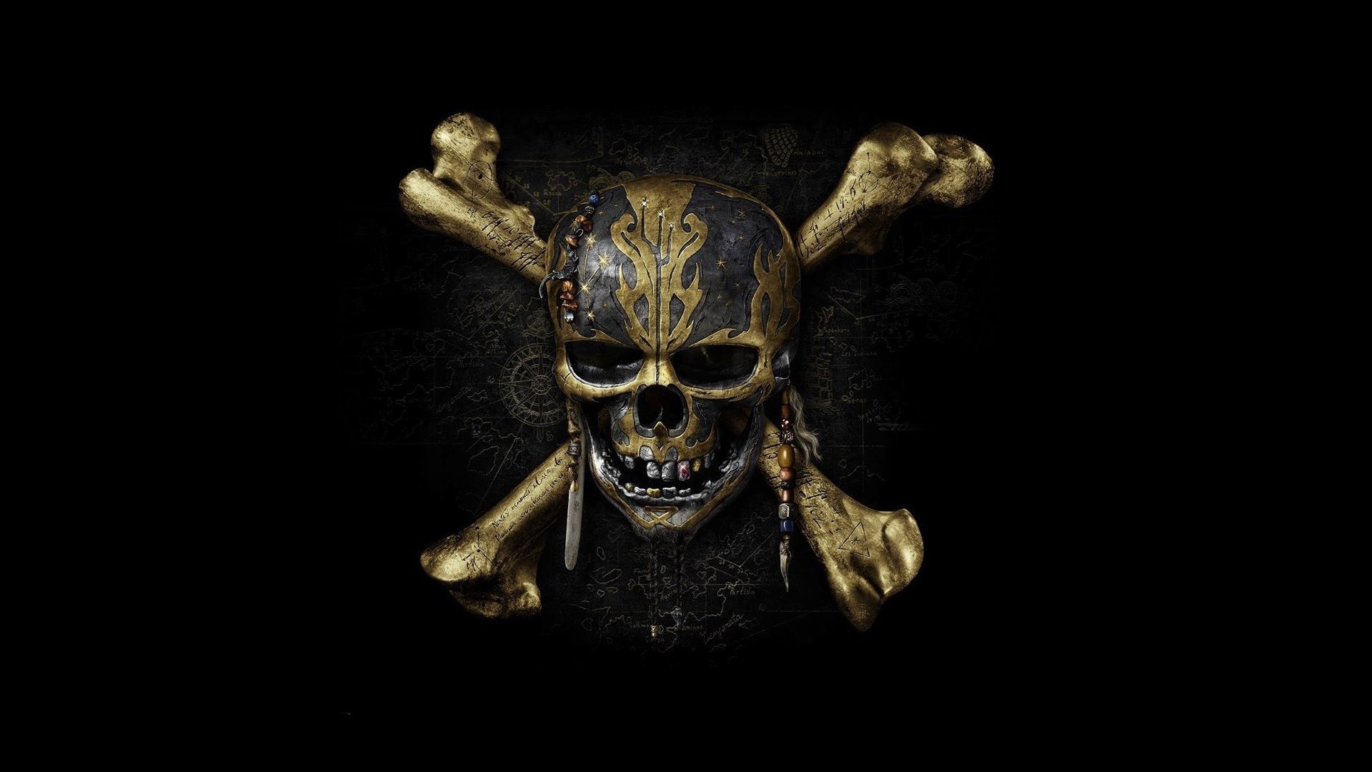 1920x1080 General  skull black background skull and bones
