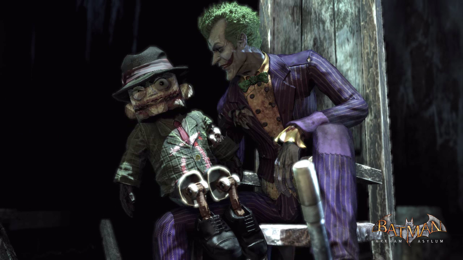 1920x1080 Batman Arkham Asylum - Joker & Scarface puppet  wallpaper