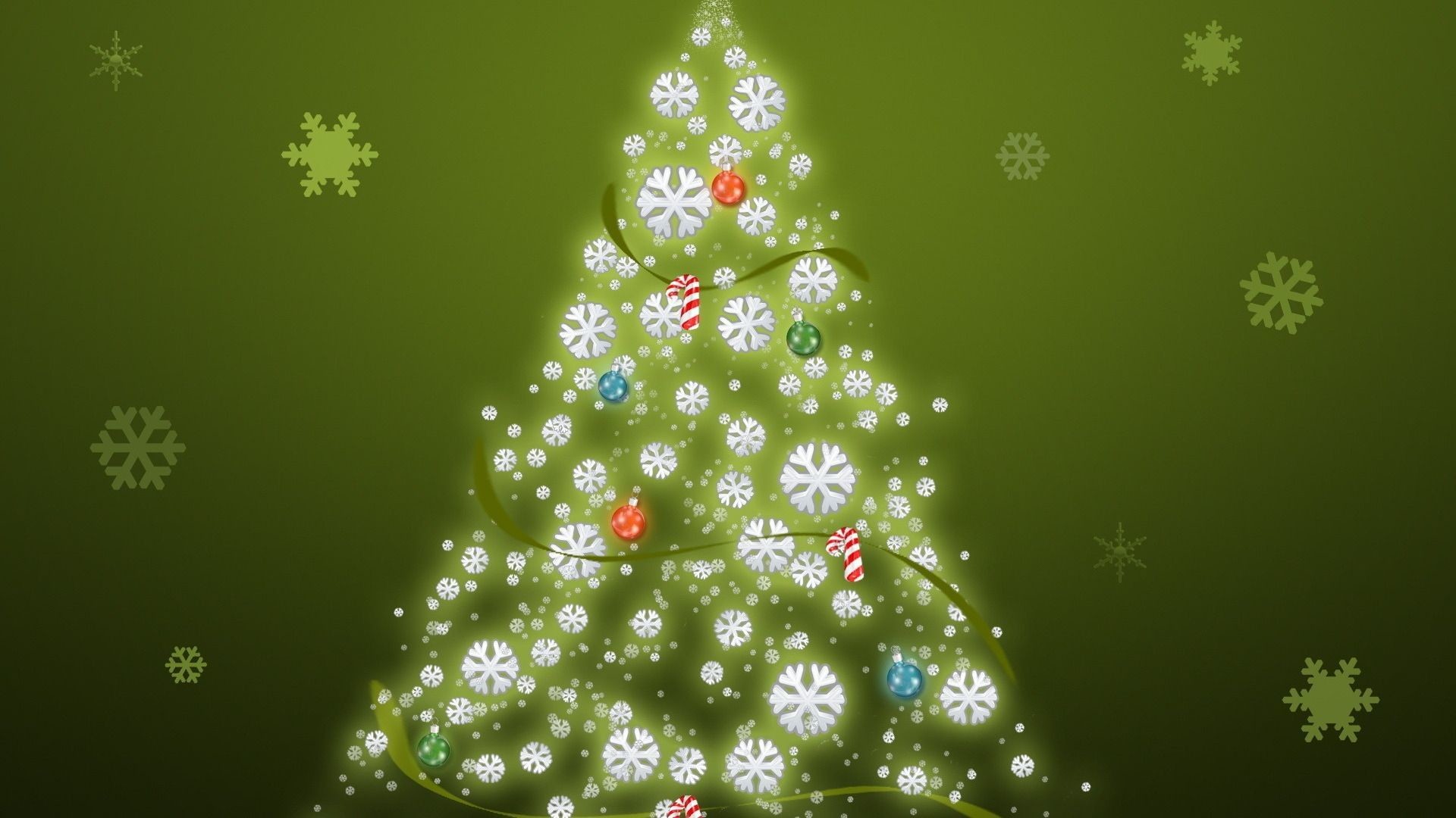 1920x1080 Merry Christmas Green Abstract Desktop Background Photo
