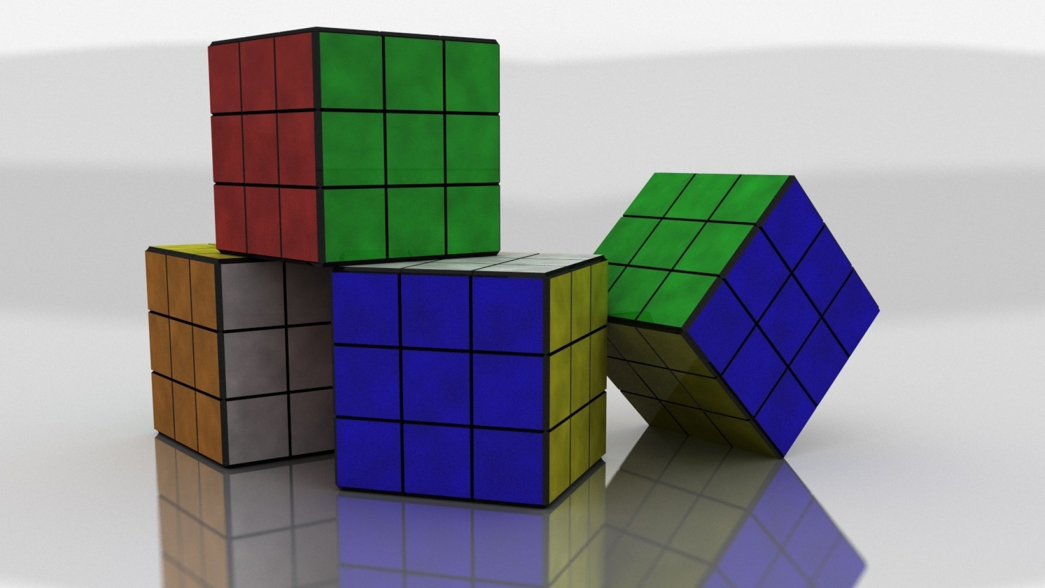 2048x1152  Wallpaper rubiks cube, colorful, size, shape
