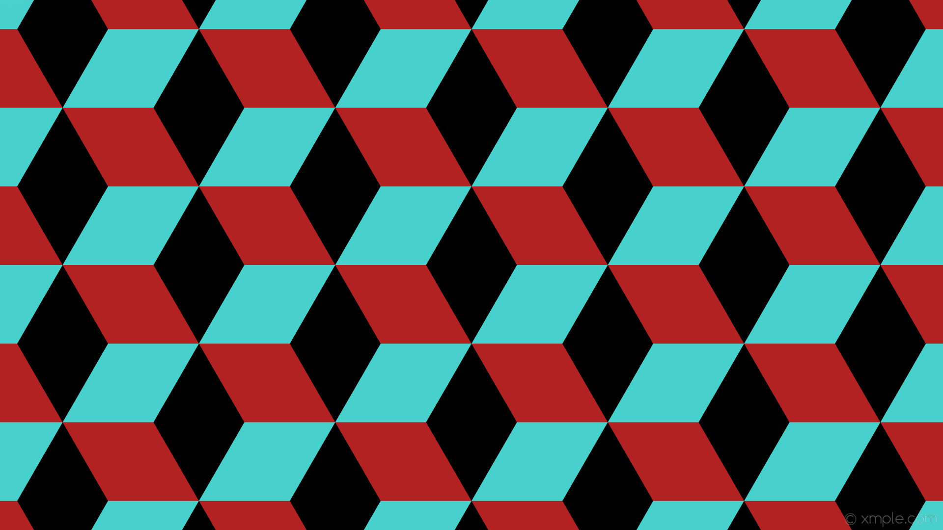 1920x1080 wallpaper red blue 3d cubes black medium turquoise fire brick #000000  #48d1cc #b22222
