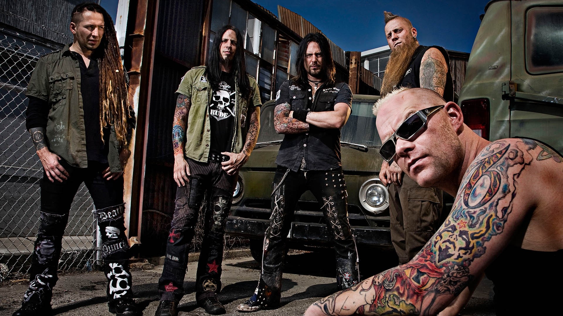 1920x1080 five finger death punch, tattoo, cars