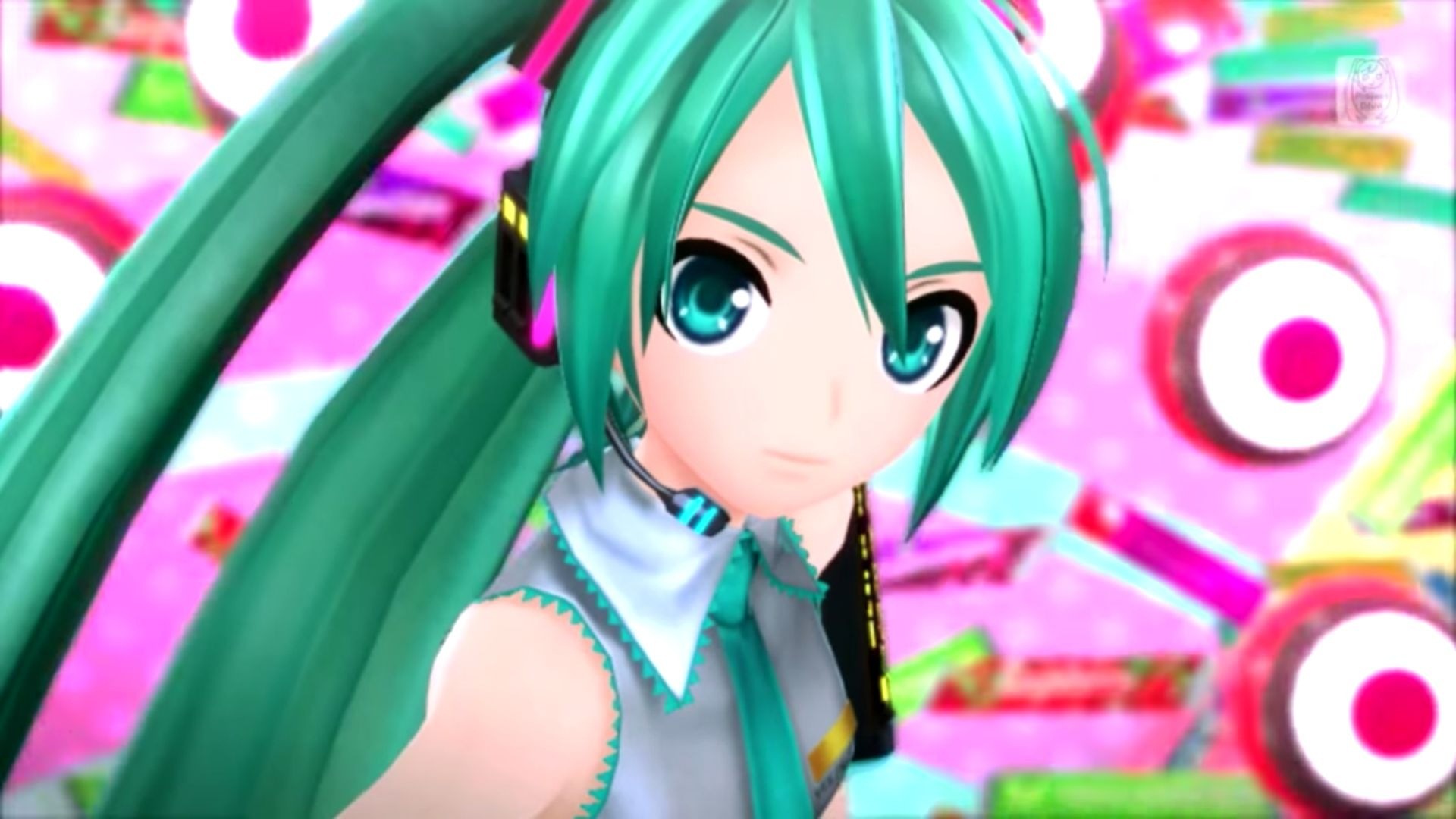 1920x1080 Miku first lit up theMidnight Stage as DLC in P4D, but now her Elegant Aura  costume is available in Hatsune Miku: Project DIVA X!