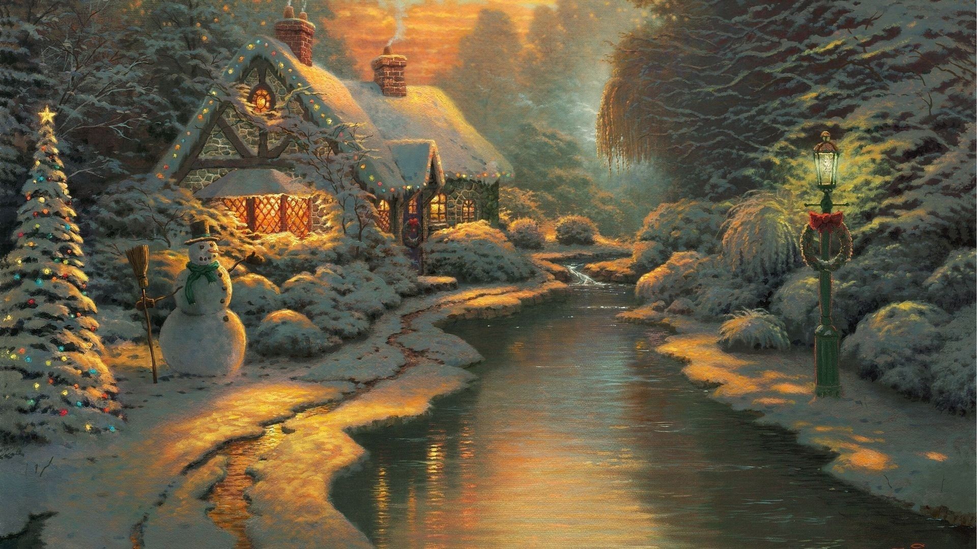 1920x1080 Thomas Kinkade Christmas Wallpapers – Happy Holidays!
