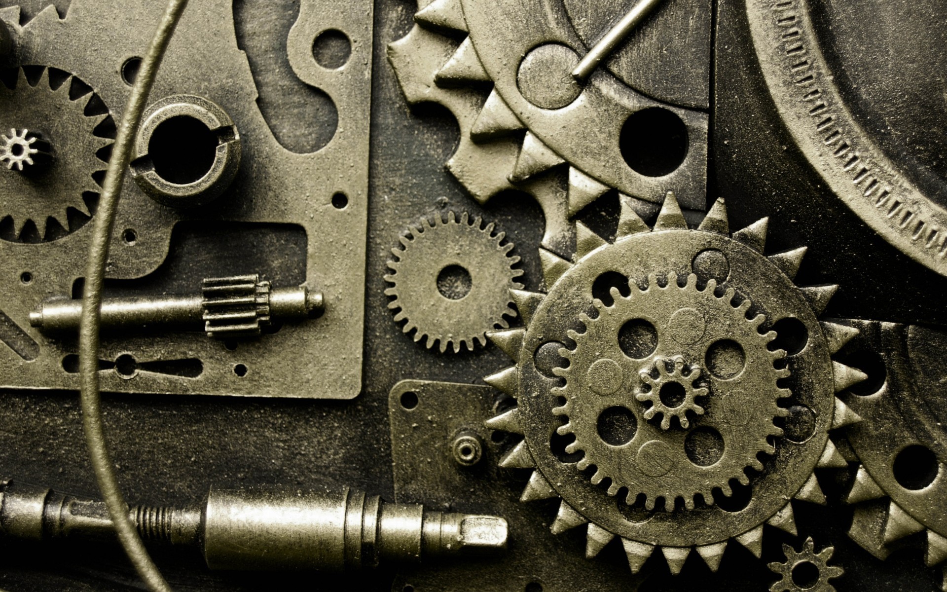 1920x1200 abstract, gears, sepia, monochrome, industrial plants .