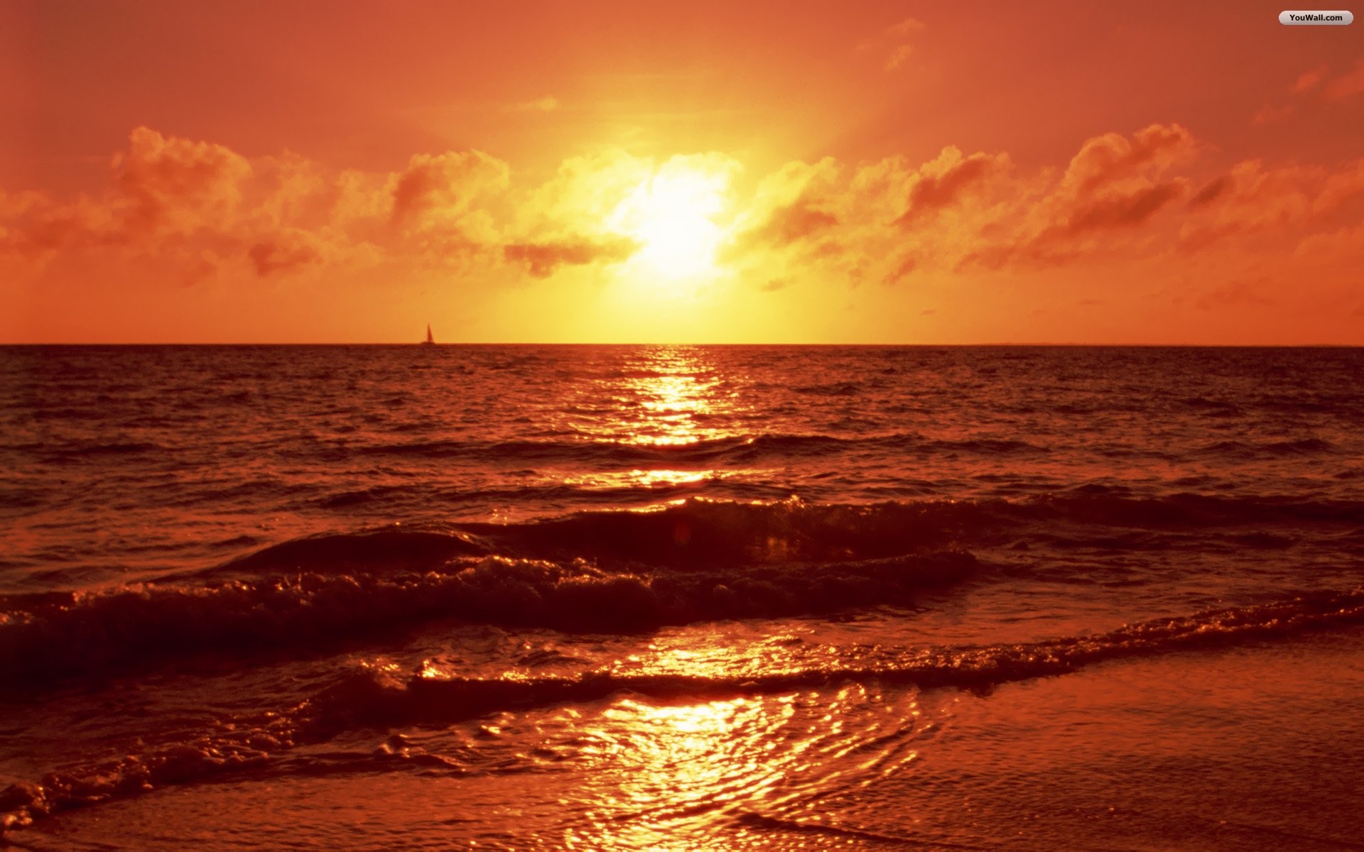 1920x1200 Beach Sunset Wallpaper Image Picture