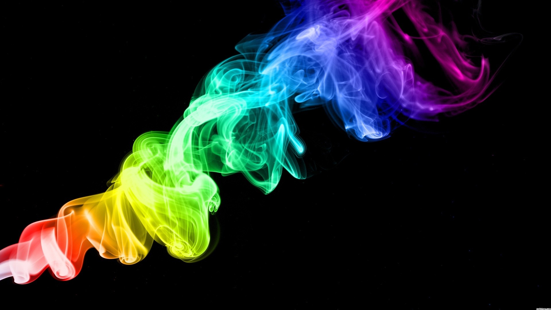 1920x1080 Colorful smoke trails in black background - Spectrum by colorful smoke  trails in black background abstract wallpaper