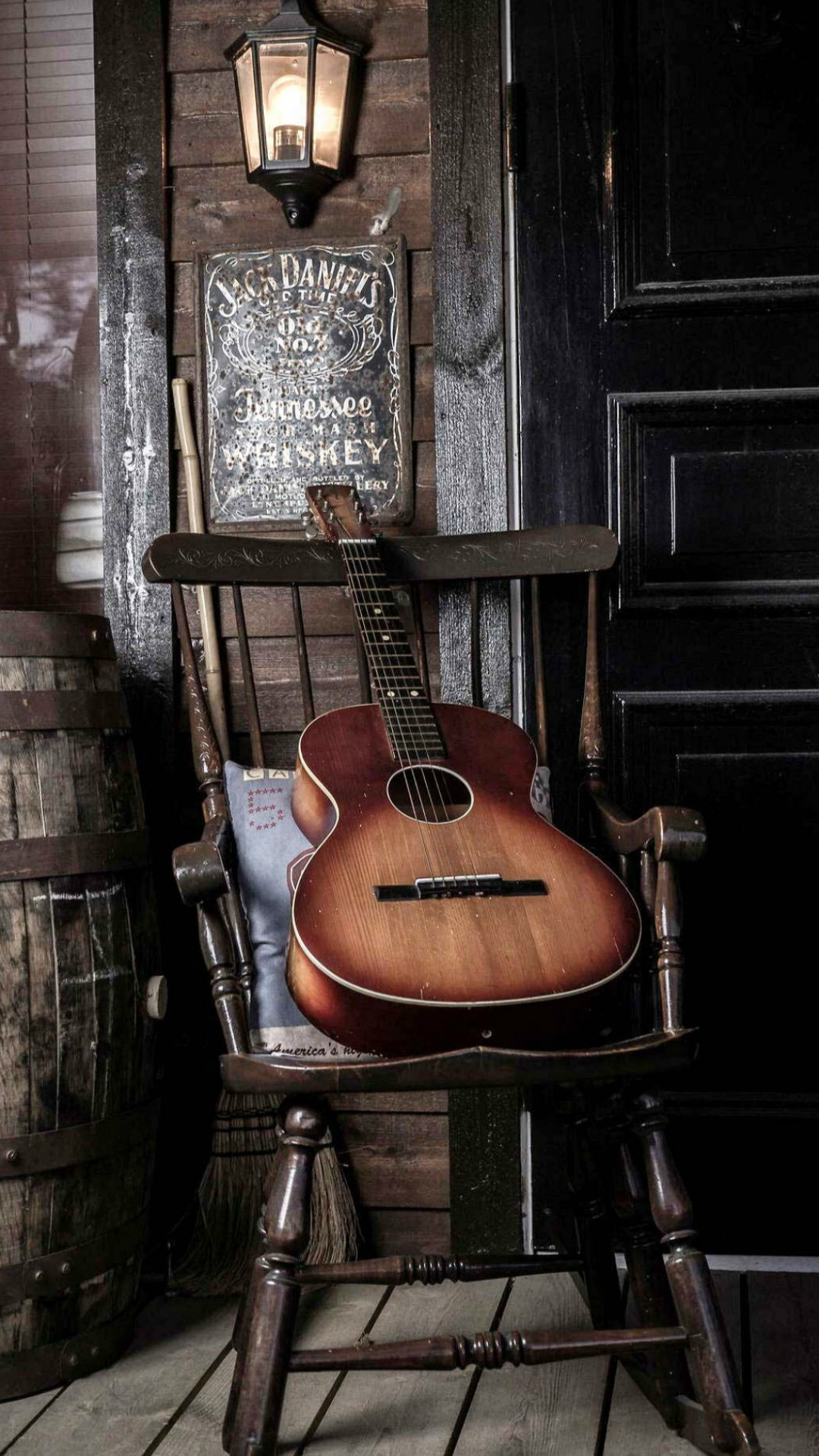 1080x1920 Old Guitar On Chair iPhone 6 wallpaper
