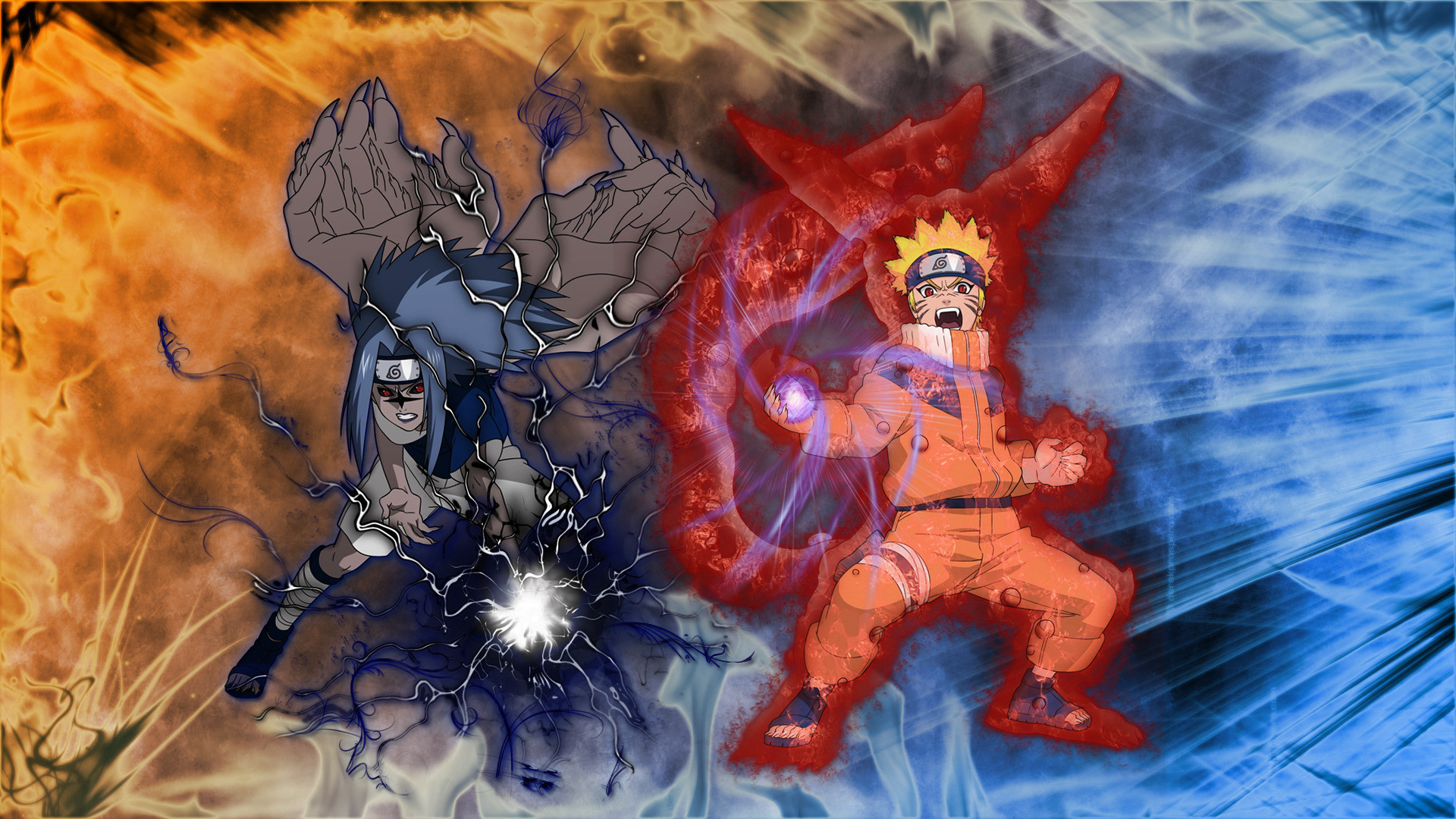 Naruto vs Sasuke Final Fight by てるひこ