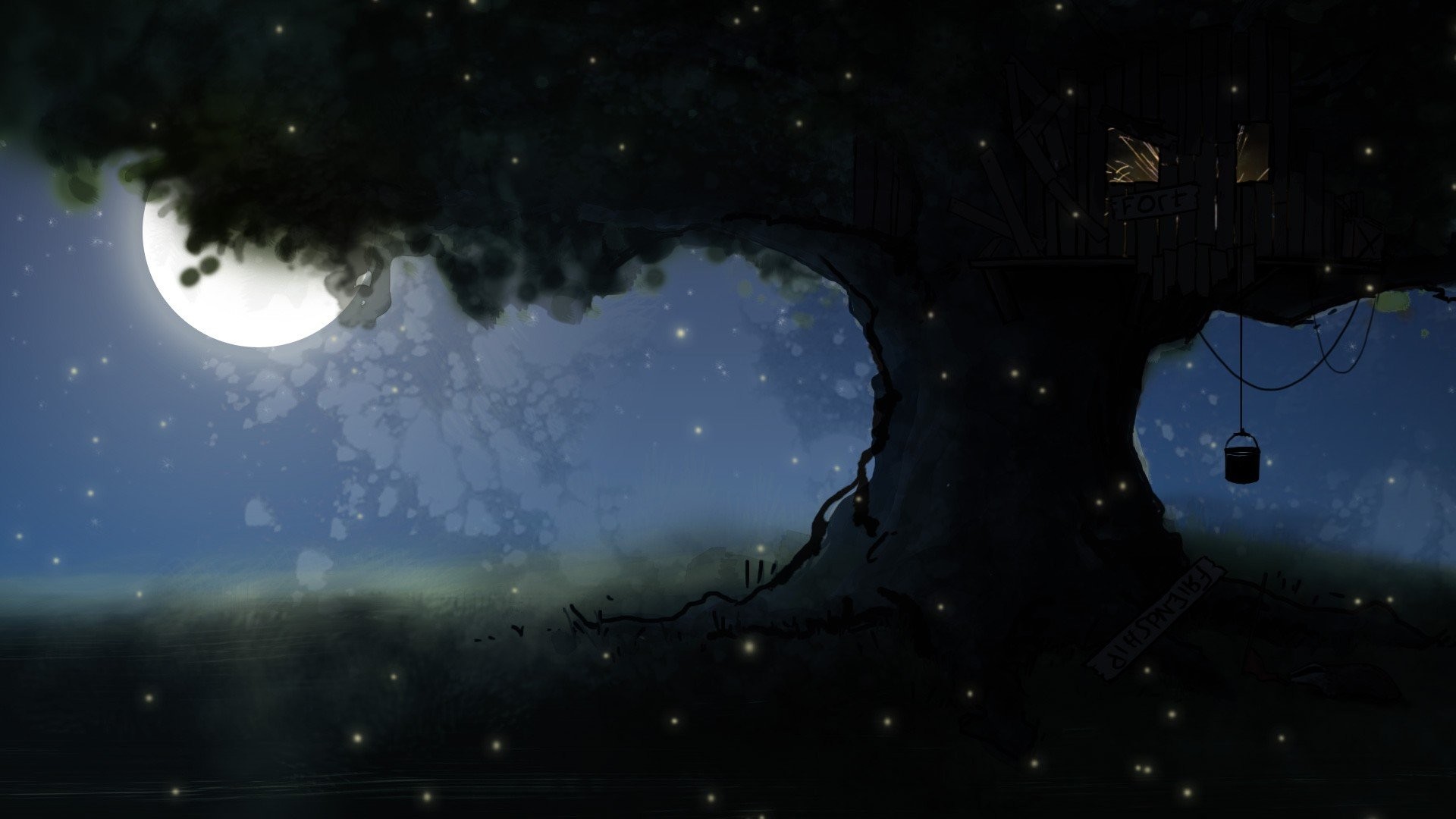 1920x1080 Steam Valve Corporation trees night Moon wallpaper |  | 302091 |  WallpaperUP