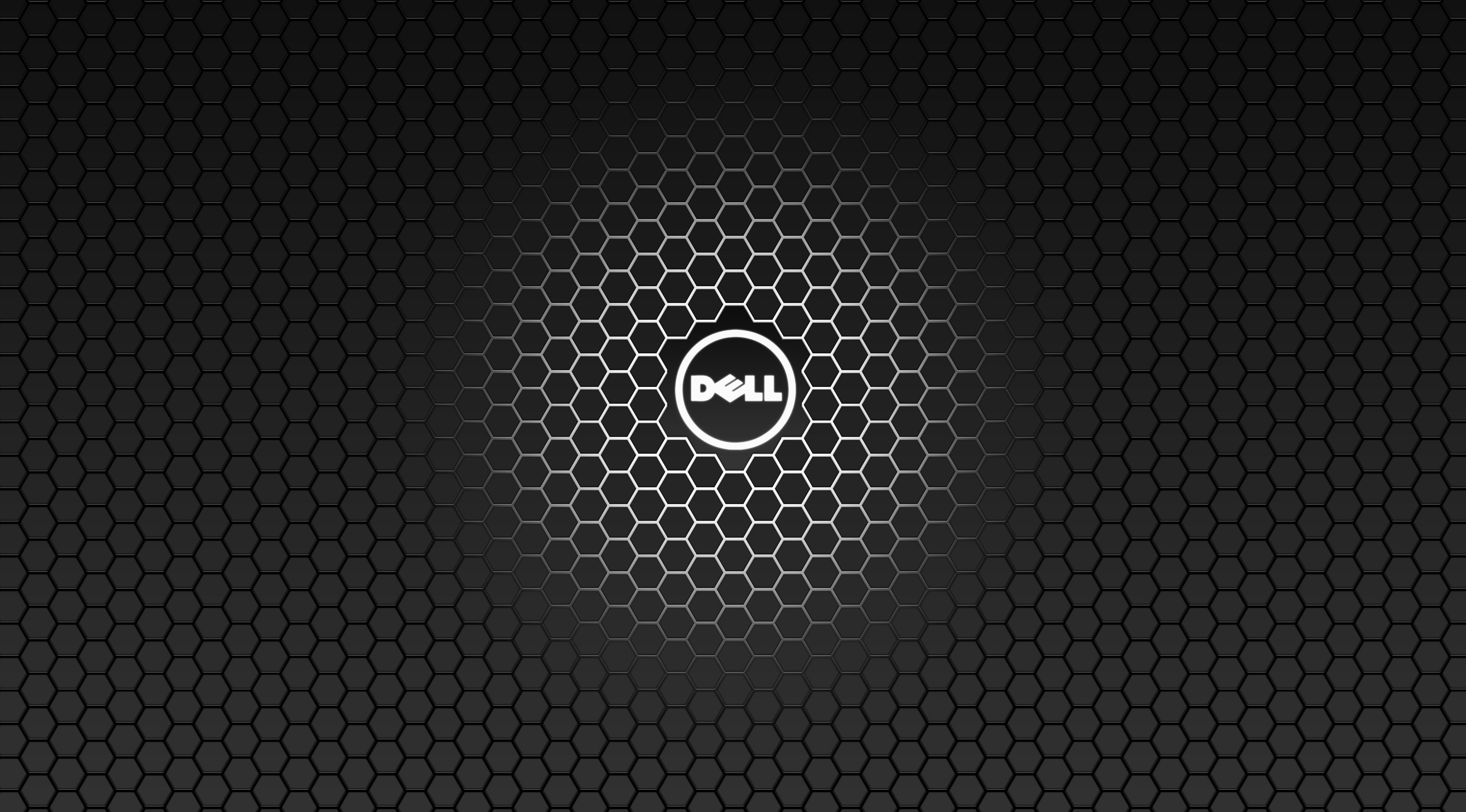 3840x2128 Technology - Dell Black Hexagon Wallpaper