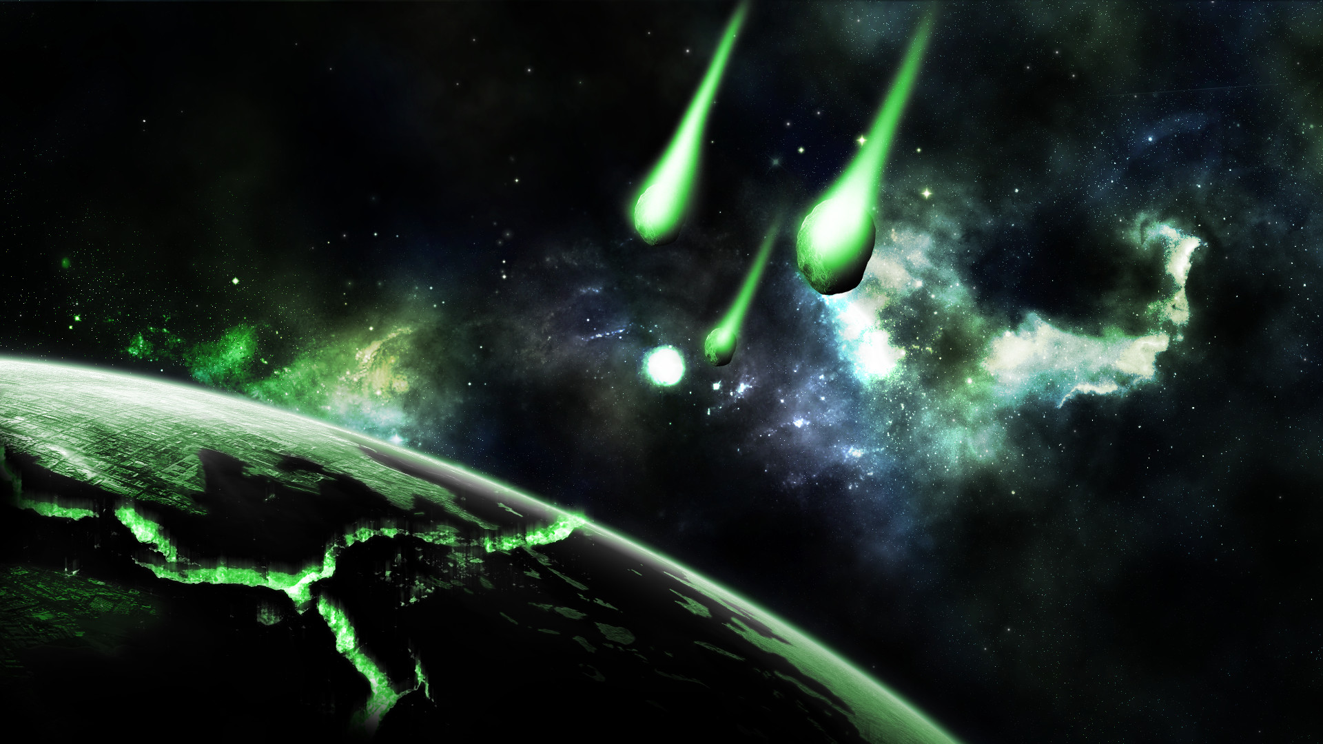 1920x1080 ... Green and Deep Space (Wallpaper) by Hardii