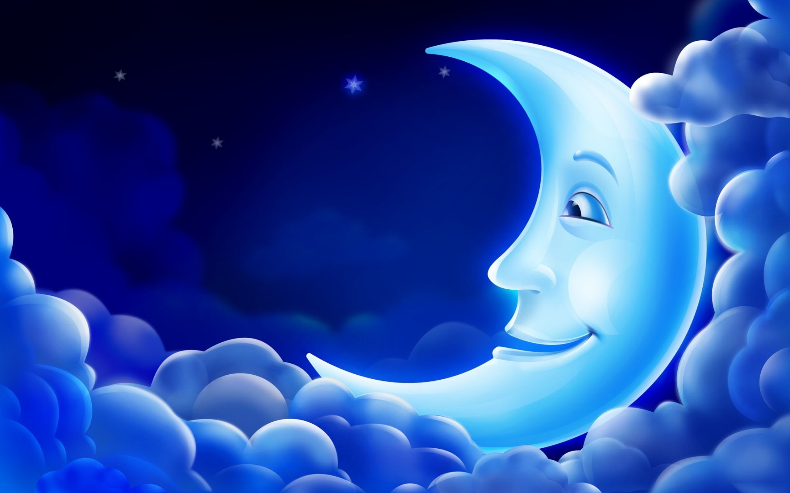 2560x1600 Blue Moon Good Night Wallpaper