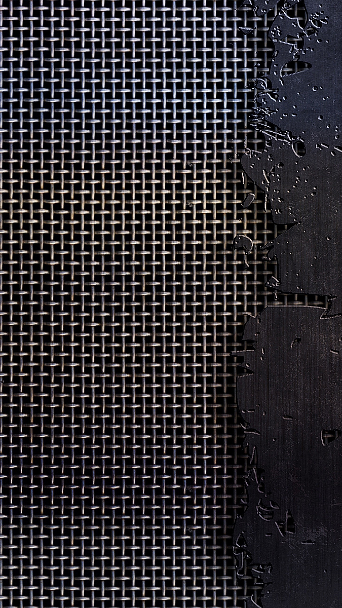 1440x2560  Wallpaper metal, mesh, cracks, scratches, black and white, texture