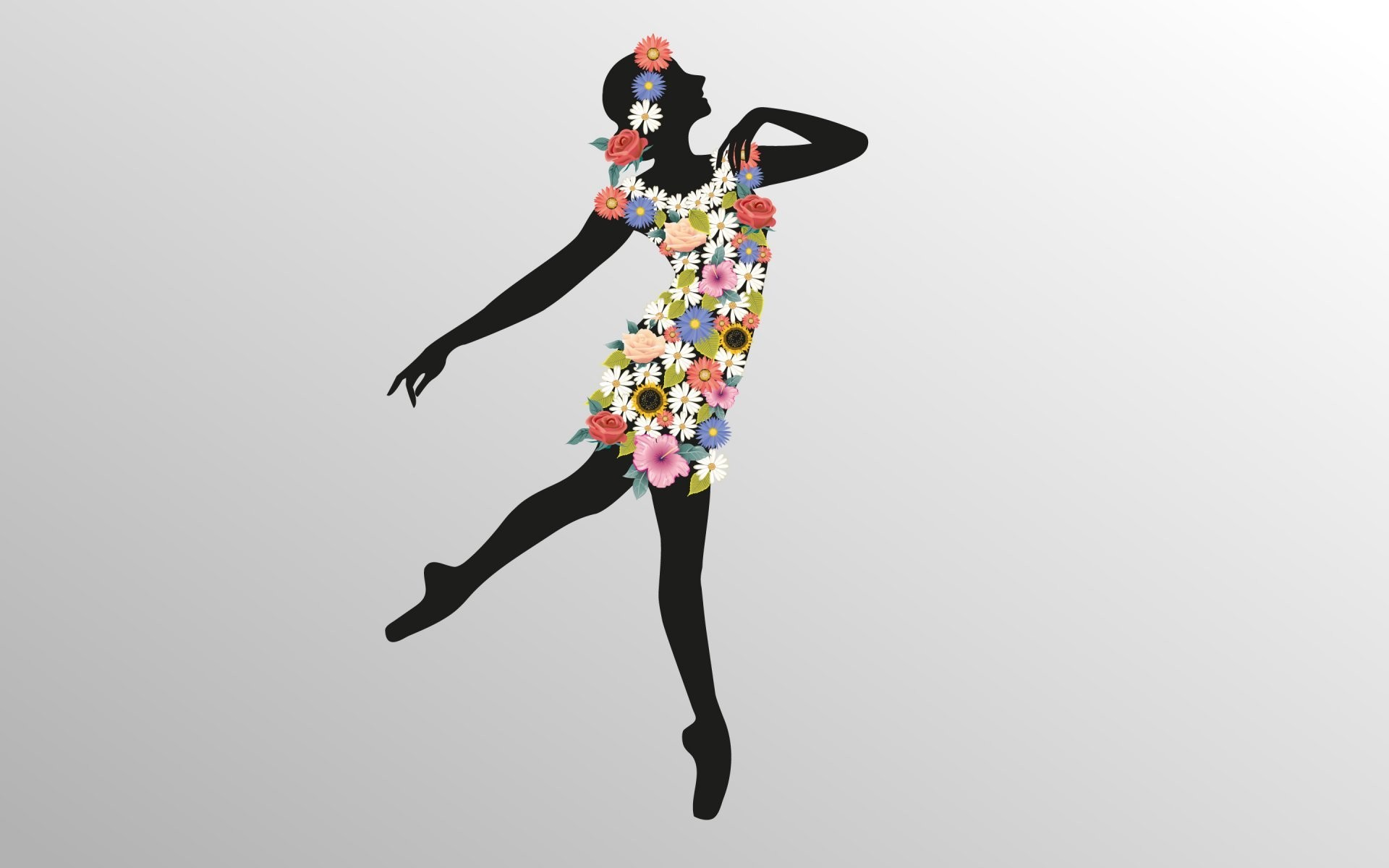 1920x1200 dance ballerina girl silhouette graz flower picture vector