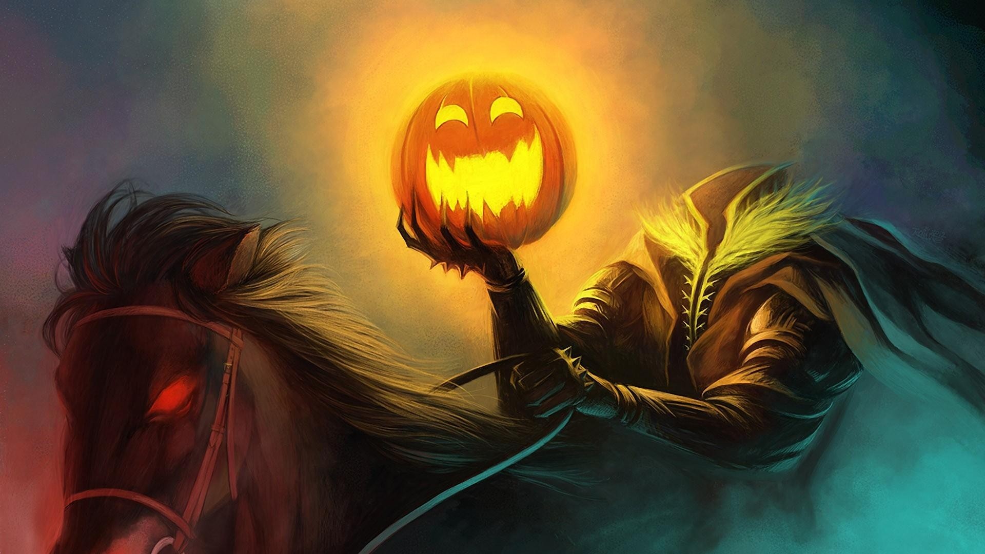 1920x1080 Download now full hd wallpaper halloween pumpkin rider Jack-o'-lantern art  ...