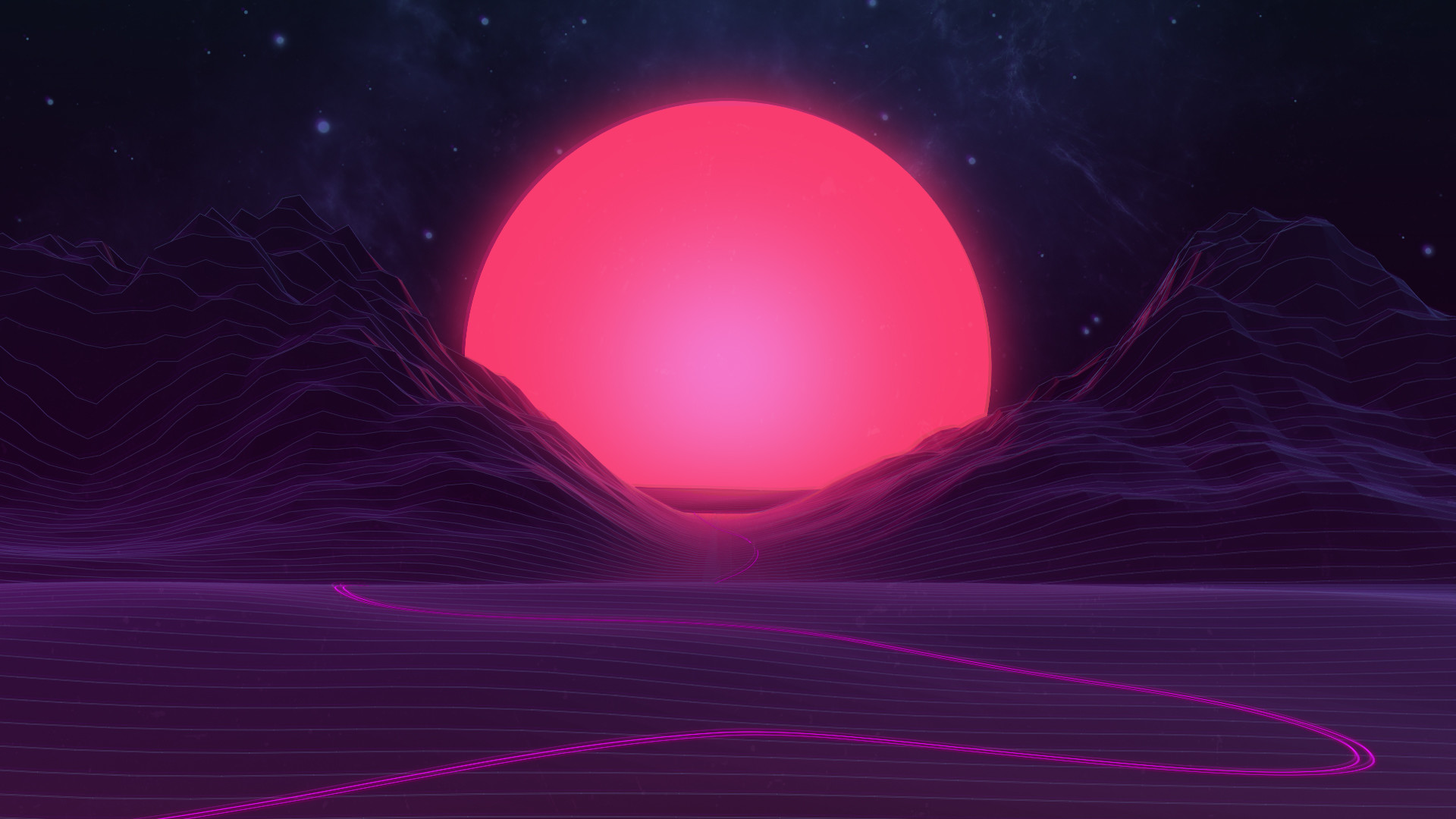 1920x1080 Neon Sunset by AxiomDesign Neon Sunset by AxiomDesign