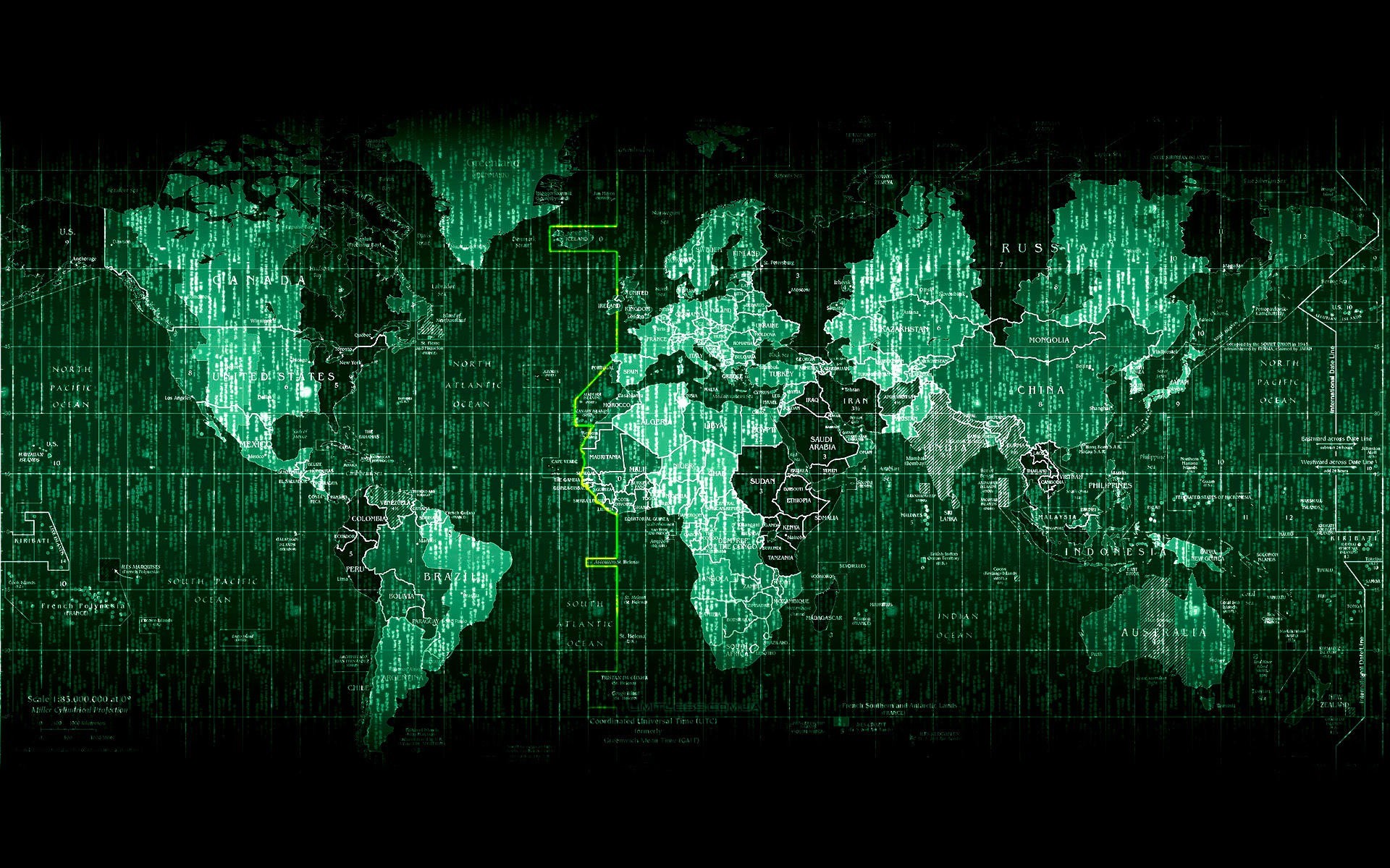 1920x1200 Matrix World Map HD Wallpaper