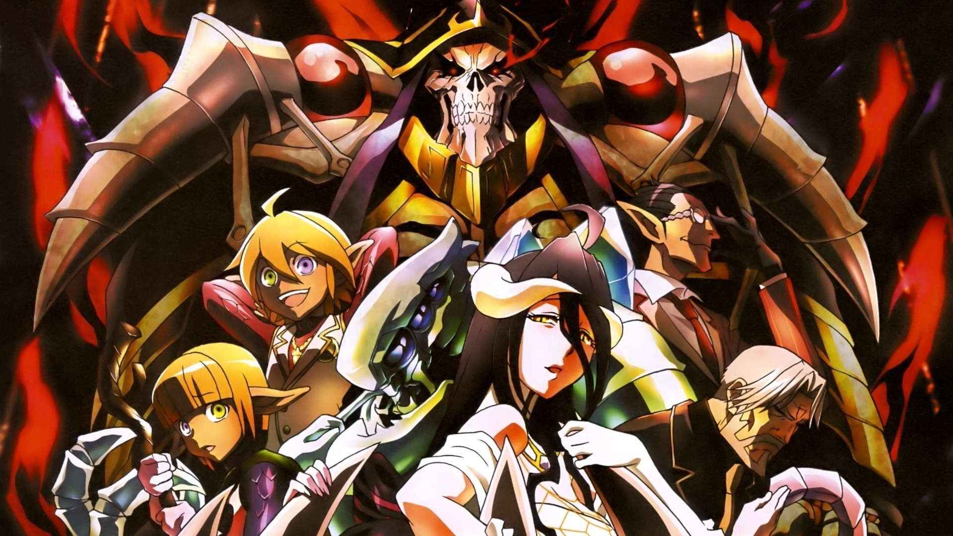 1920x1080 ... anime adaptation with the main characters from the series, Ainz Ooal  Gown, Albedo, Shalltear, Cocytus, Sebas Tiean and several others, heavily  feature ...